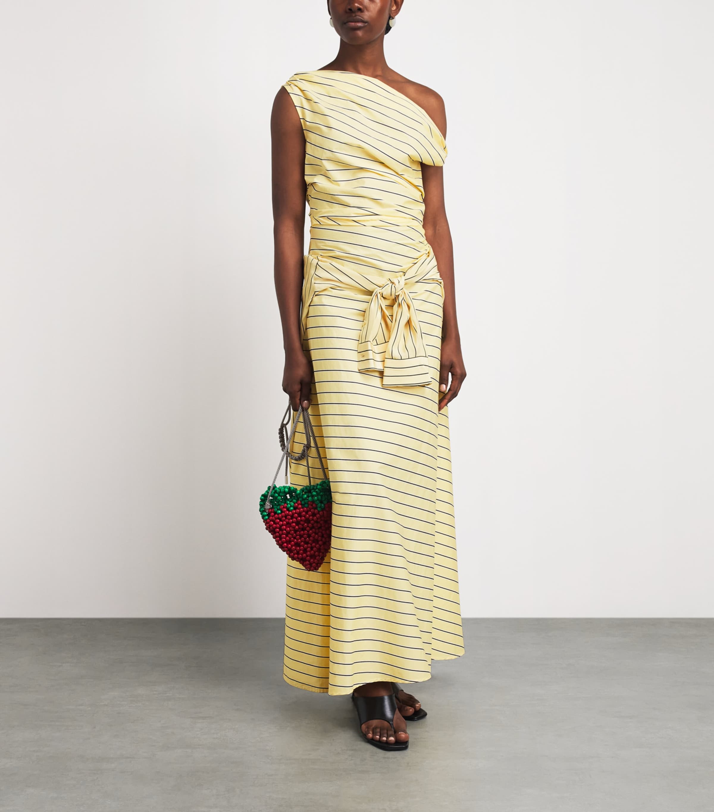 STAUD Womens Cotton Stripe Phare Maxi Dress Mons Monday Image 2