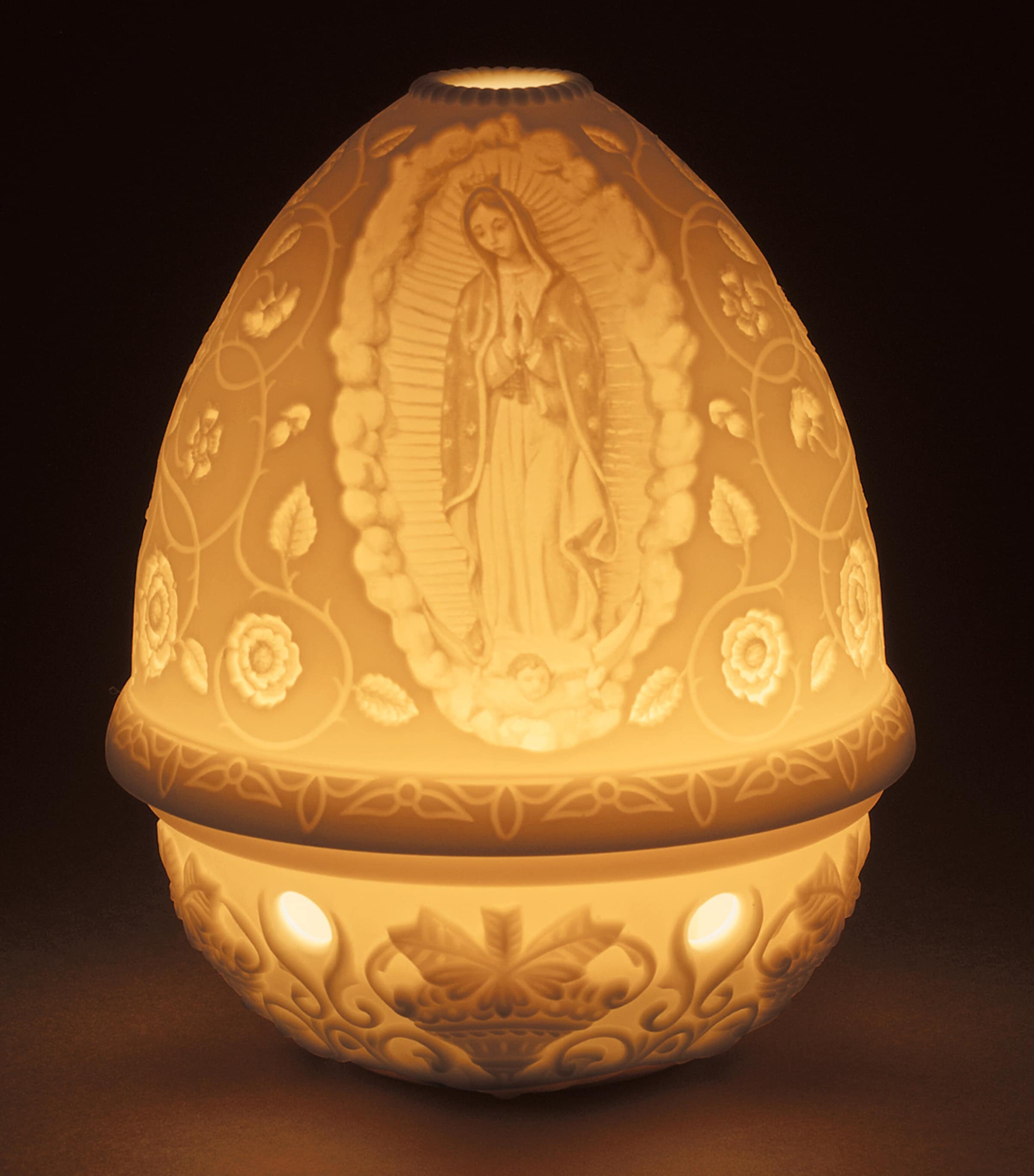 Lladró Lady of Guadalupe Lithopane Votive Light White Image 2