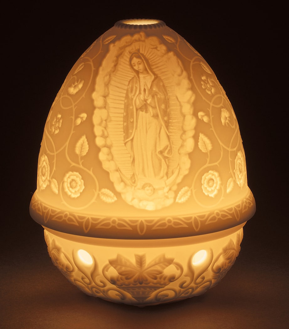 Lladró Lady of Guadalupe Lithopane Votive Light White Image 2