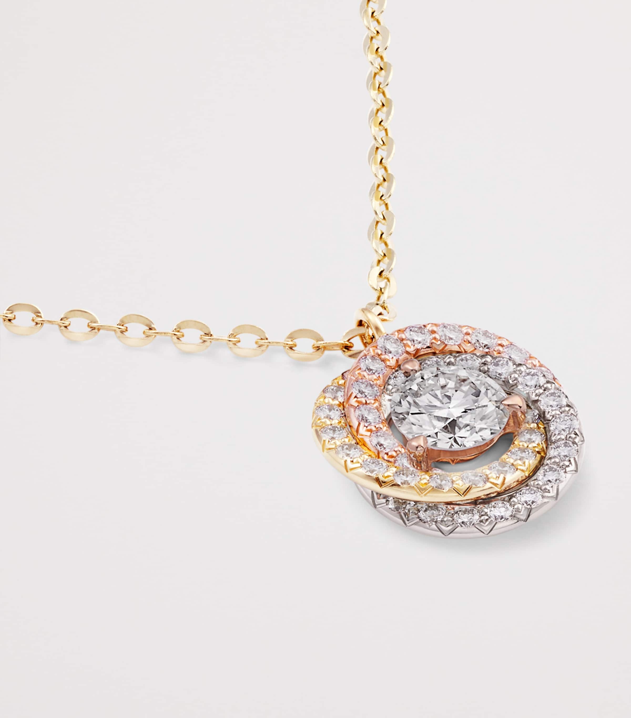 Cartier Yellow, White, Rose Gold and Diamond Trinity Pendant Necklace Mixed Gold Image 6