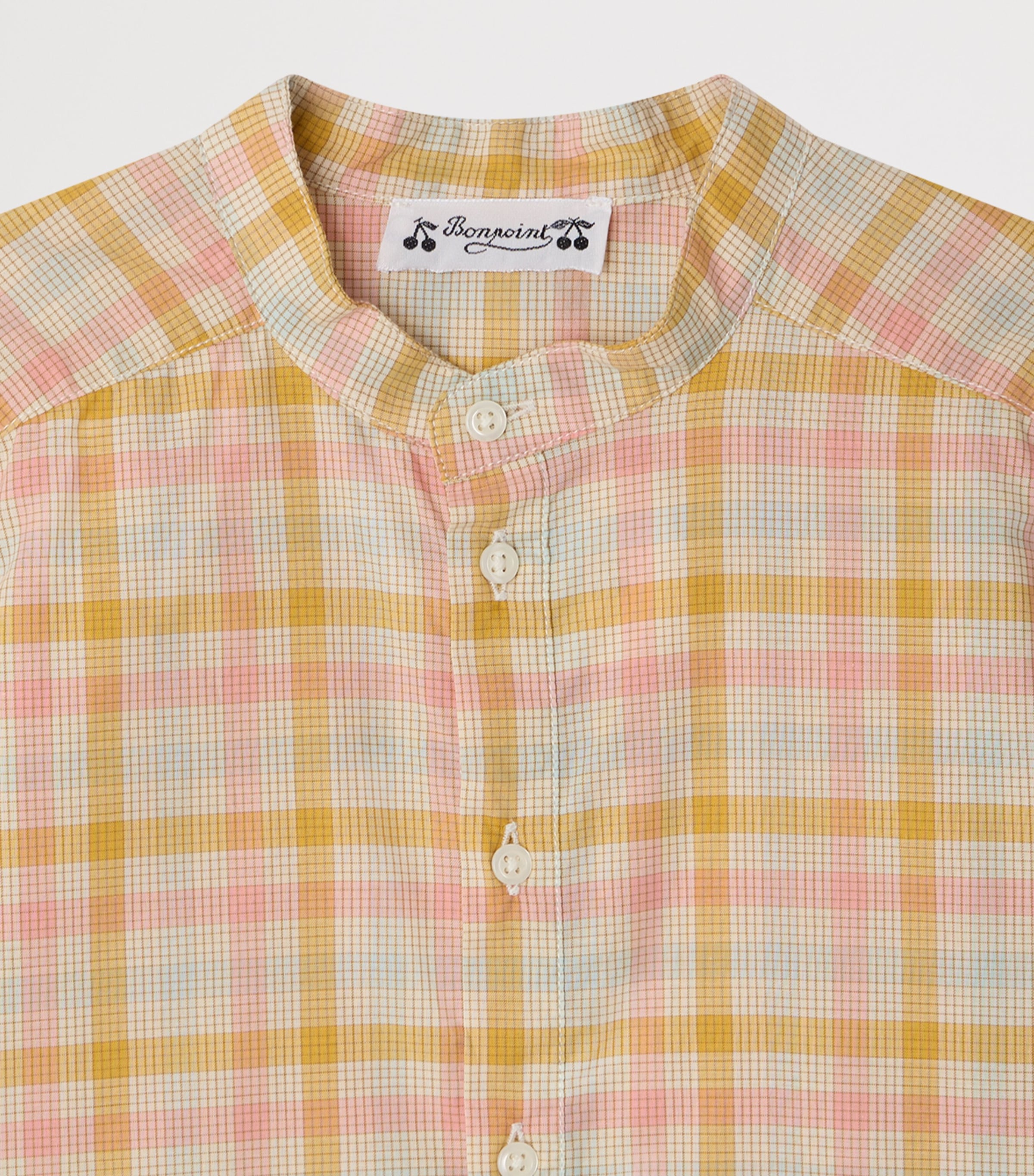 Bonpoint Cotton Check Shirt (10-14 Years) Ca Rose Image 3