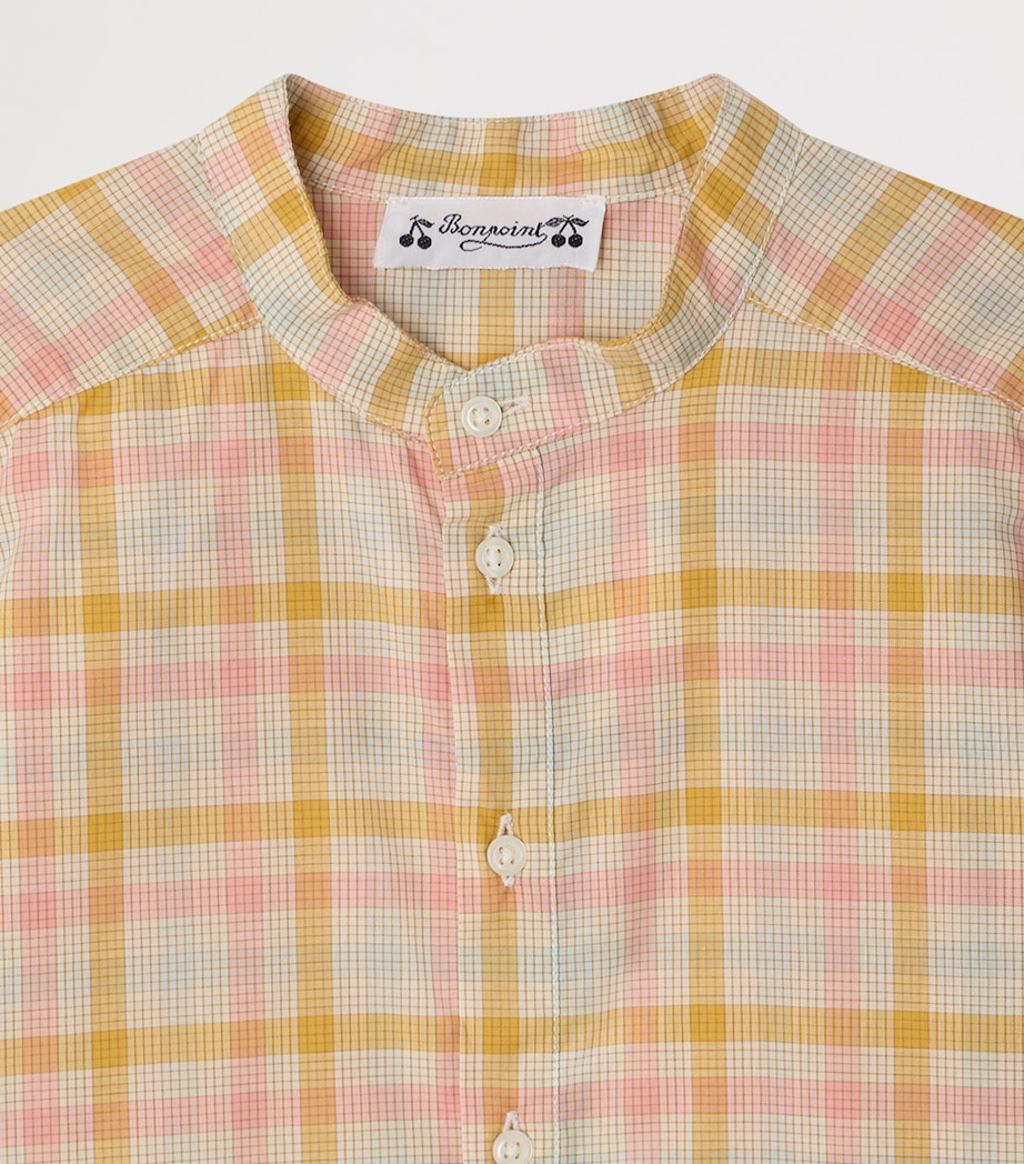 Bonpoint Cotton Check Shirt (10-14 Years) Ca Rose Image 3