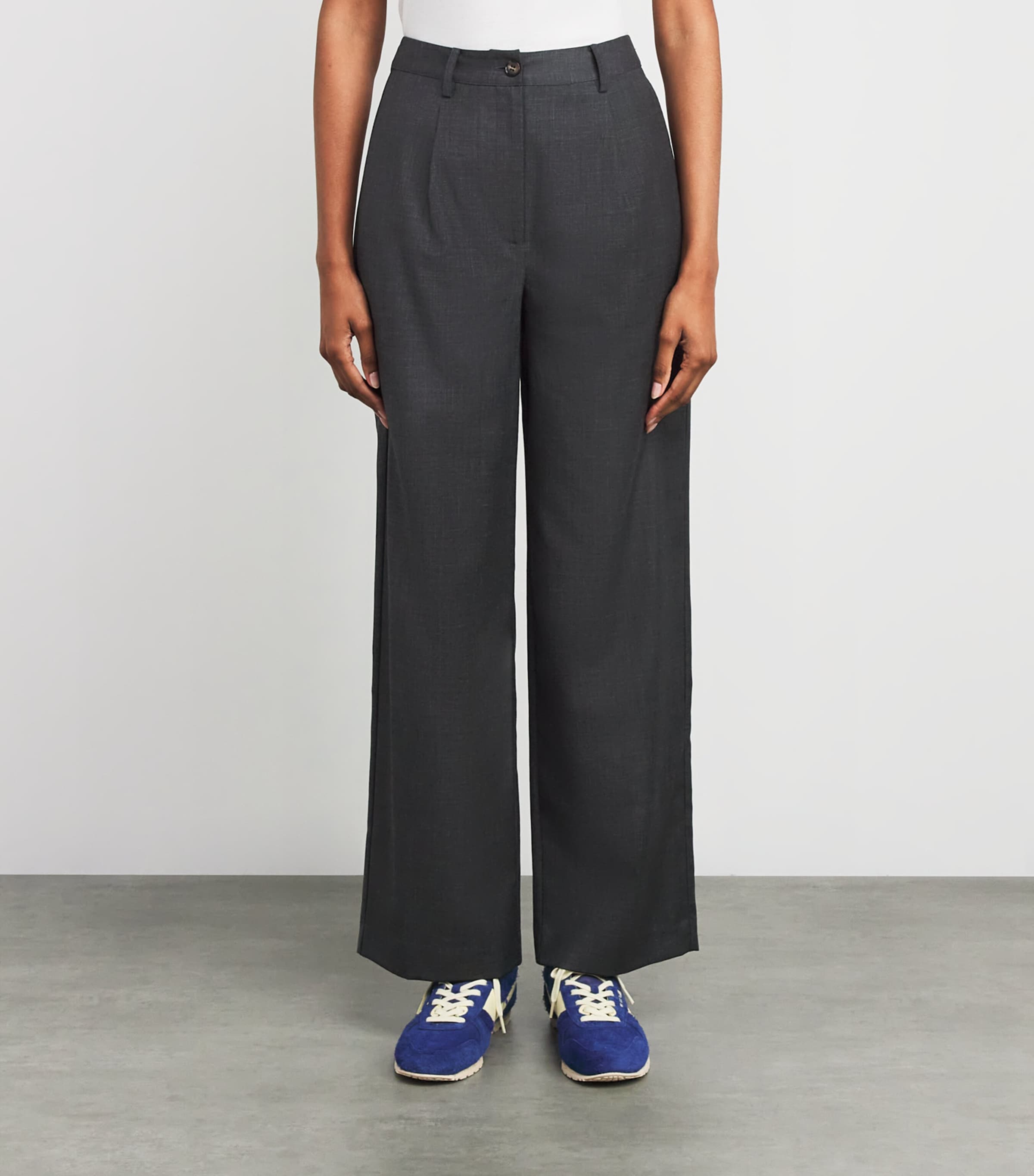 Wide-Leg Tailored Trousers MOTTLED GREY Image 3