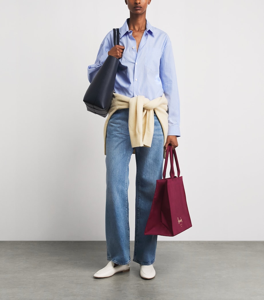 Harrods Classic Tote Bag Burgundy Image 4