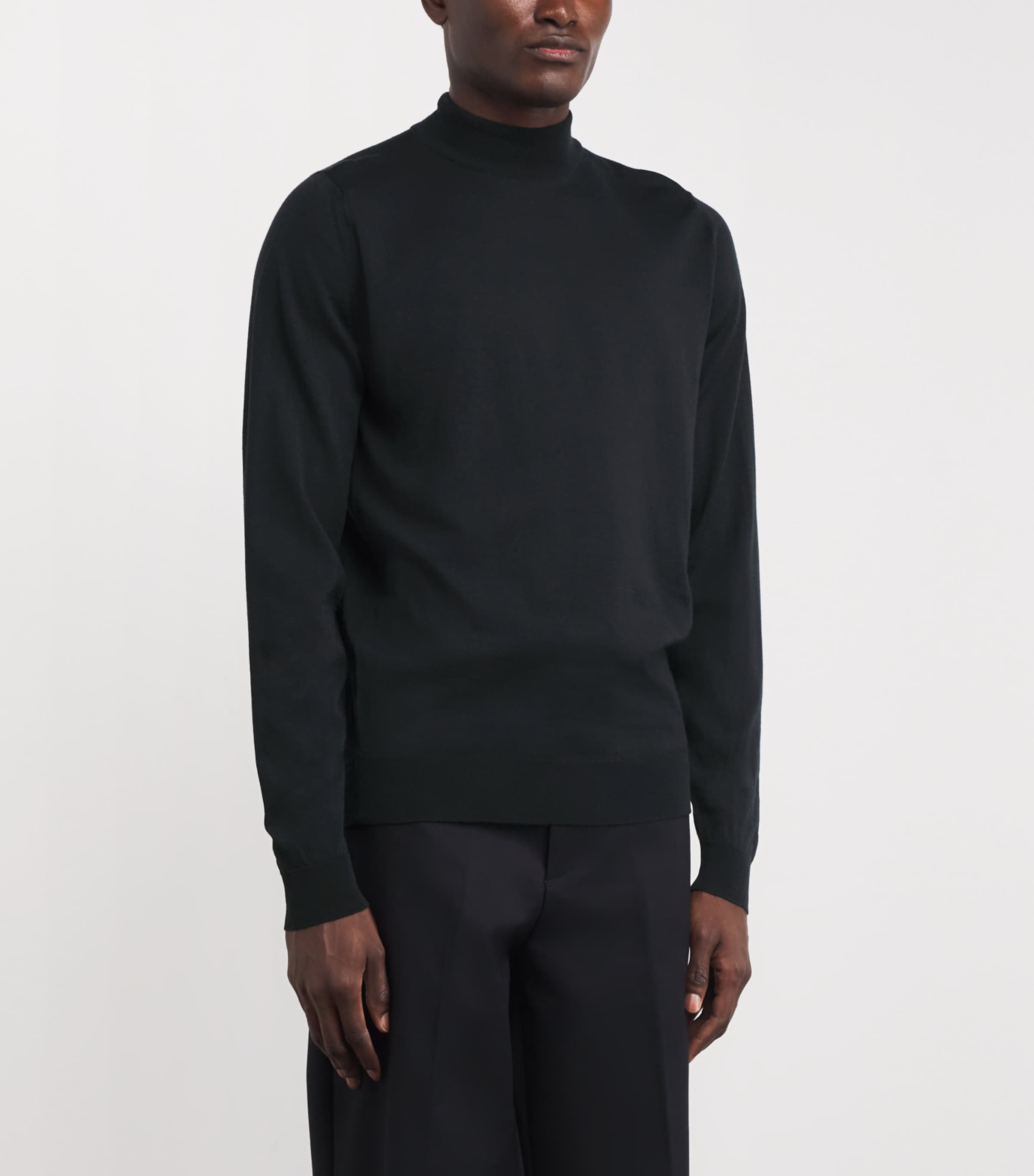 Merino Wool Harcourt Sweater BLACK Image 3