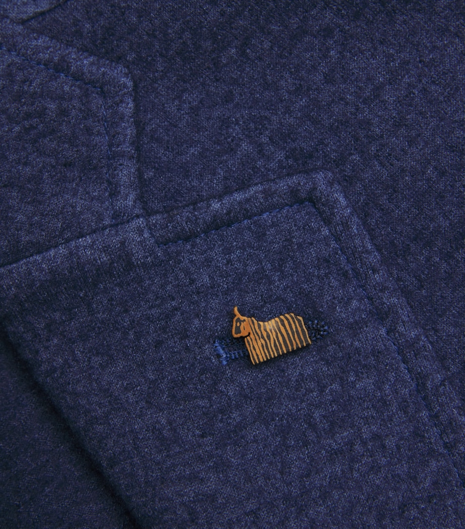 Colombo Mens Kid Cashmere-Silk Fleece Blazer Navy Blue Image 5