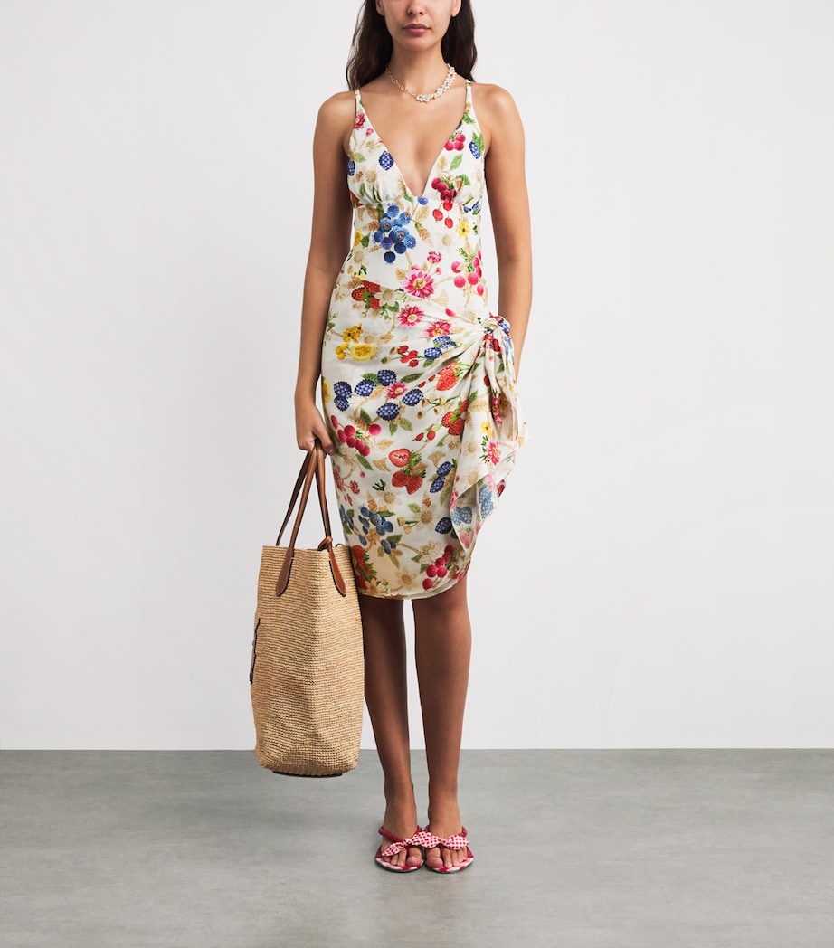 Mary Katrantzou Womens Floral-Embroidered Elba Pareo Fruitavola Image 2