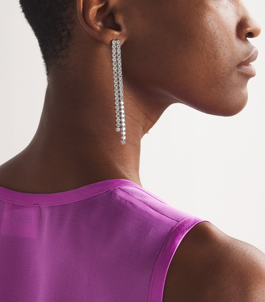 SHAY White Gold and Diamond Tennis Drop Earrings White Gold Image 2