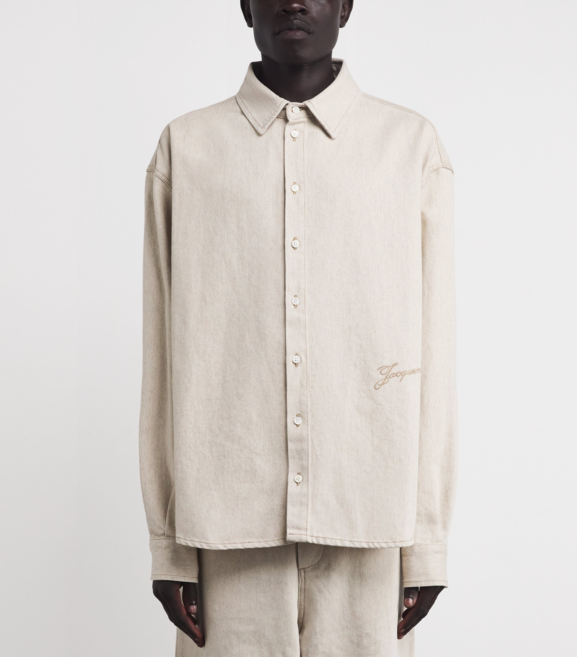 Denim Simon Shirt 130-LIGHT BEIGE Image 3