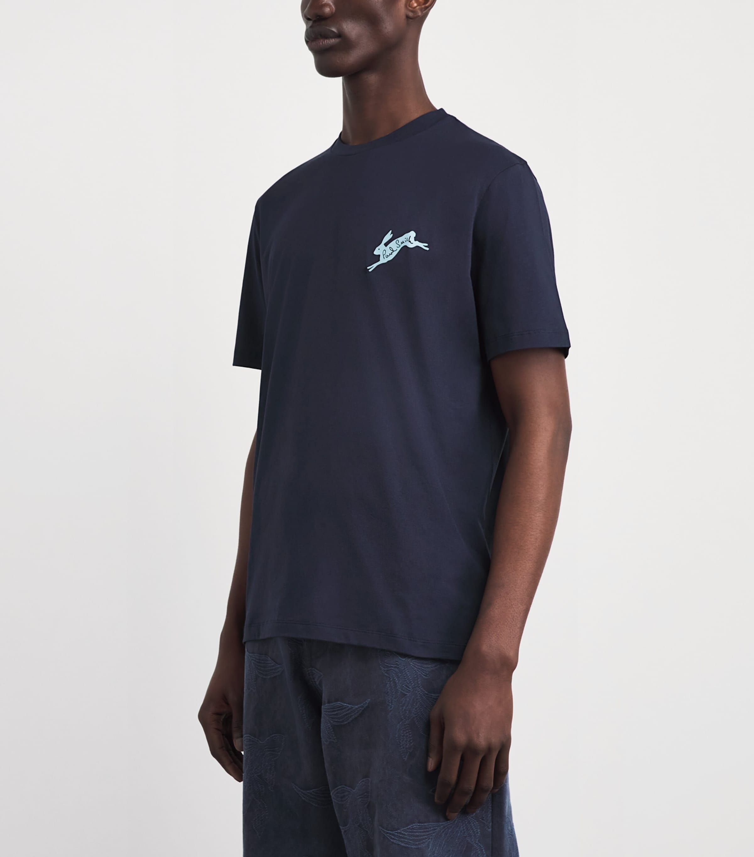 Paul Smith Mens Cotton Bunny Logo T-Shirt Navy Image 4