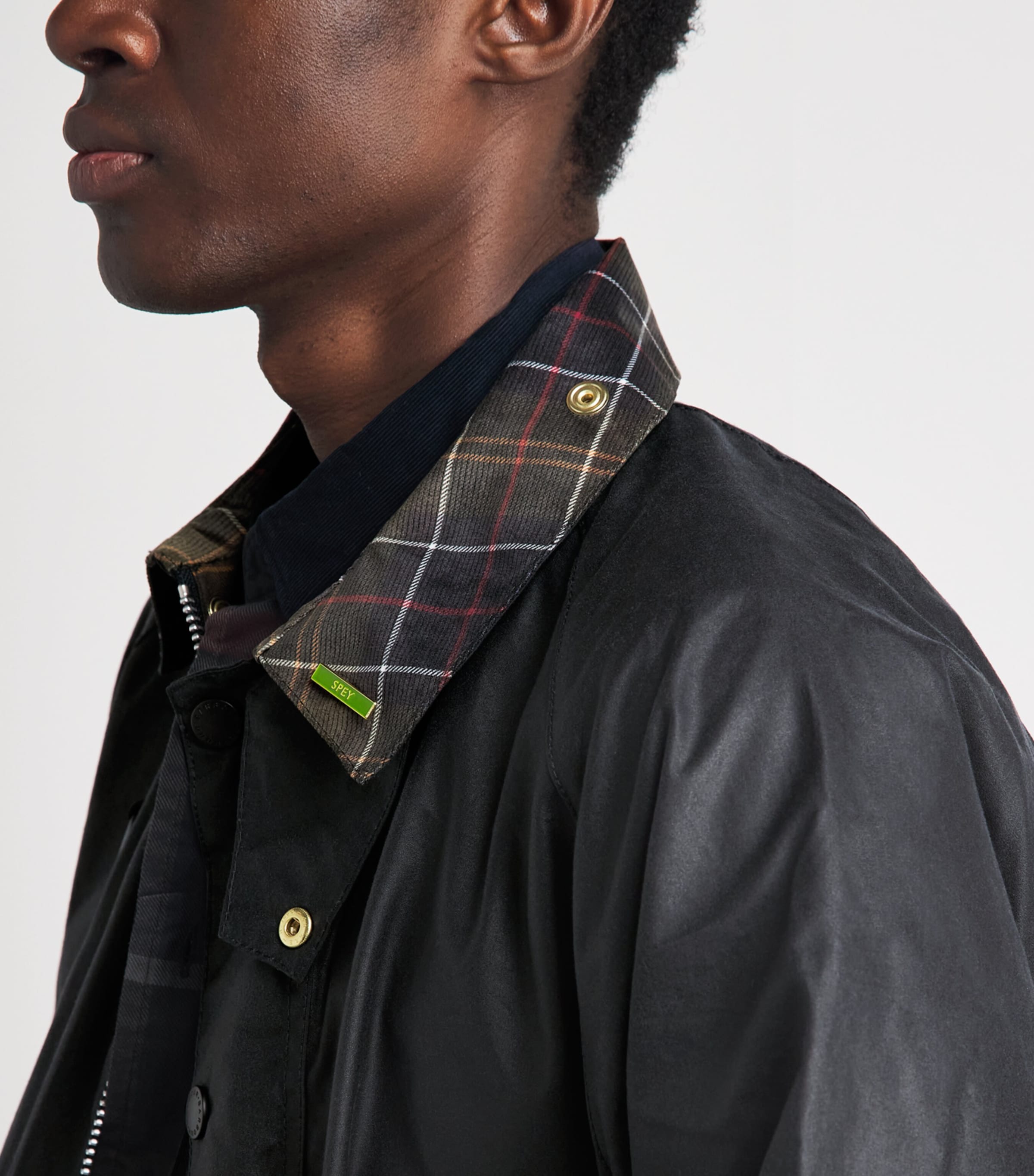Barbour Mens Waxed Cotton Icons Spey Jacket Navy Image 3