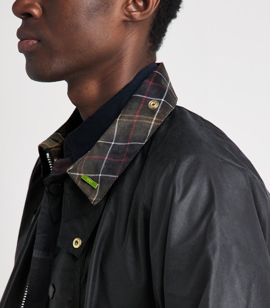 Barbour Mens Waxed Cotton Icons Spey Jacket Navy Image 3