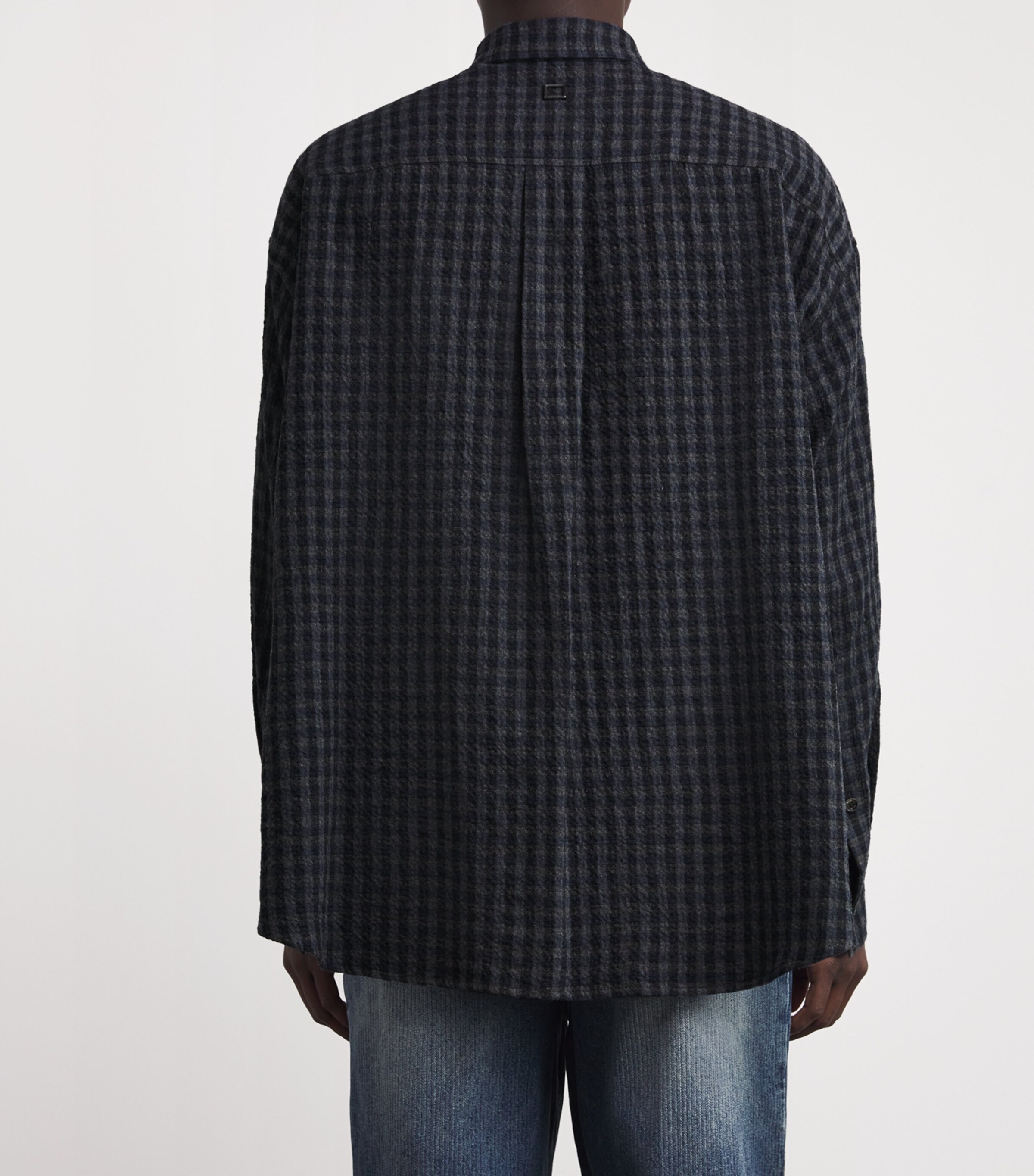 Cotton-Wool Gingham Shirt GREY Image 3