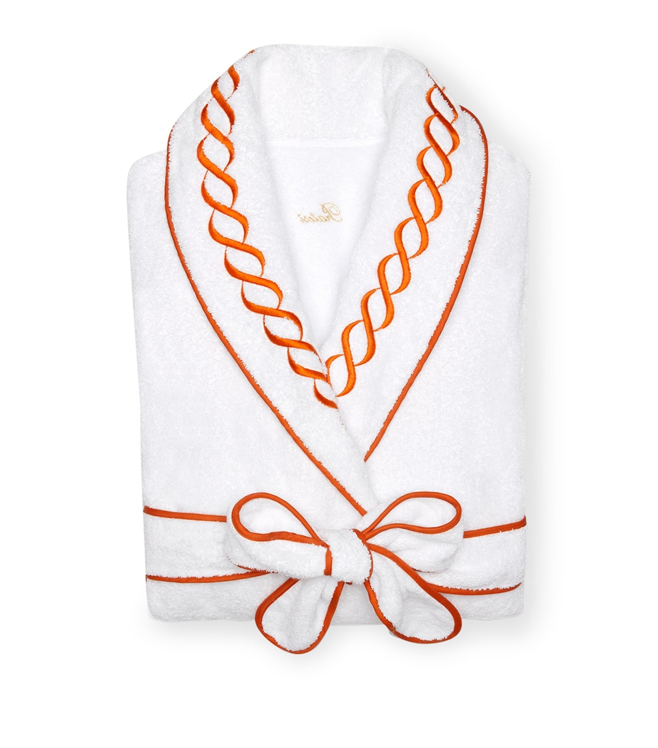 Cotton Treccia Bathrobe (Medium) WHITE/ORANGE Image 2