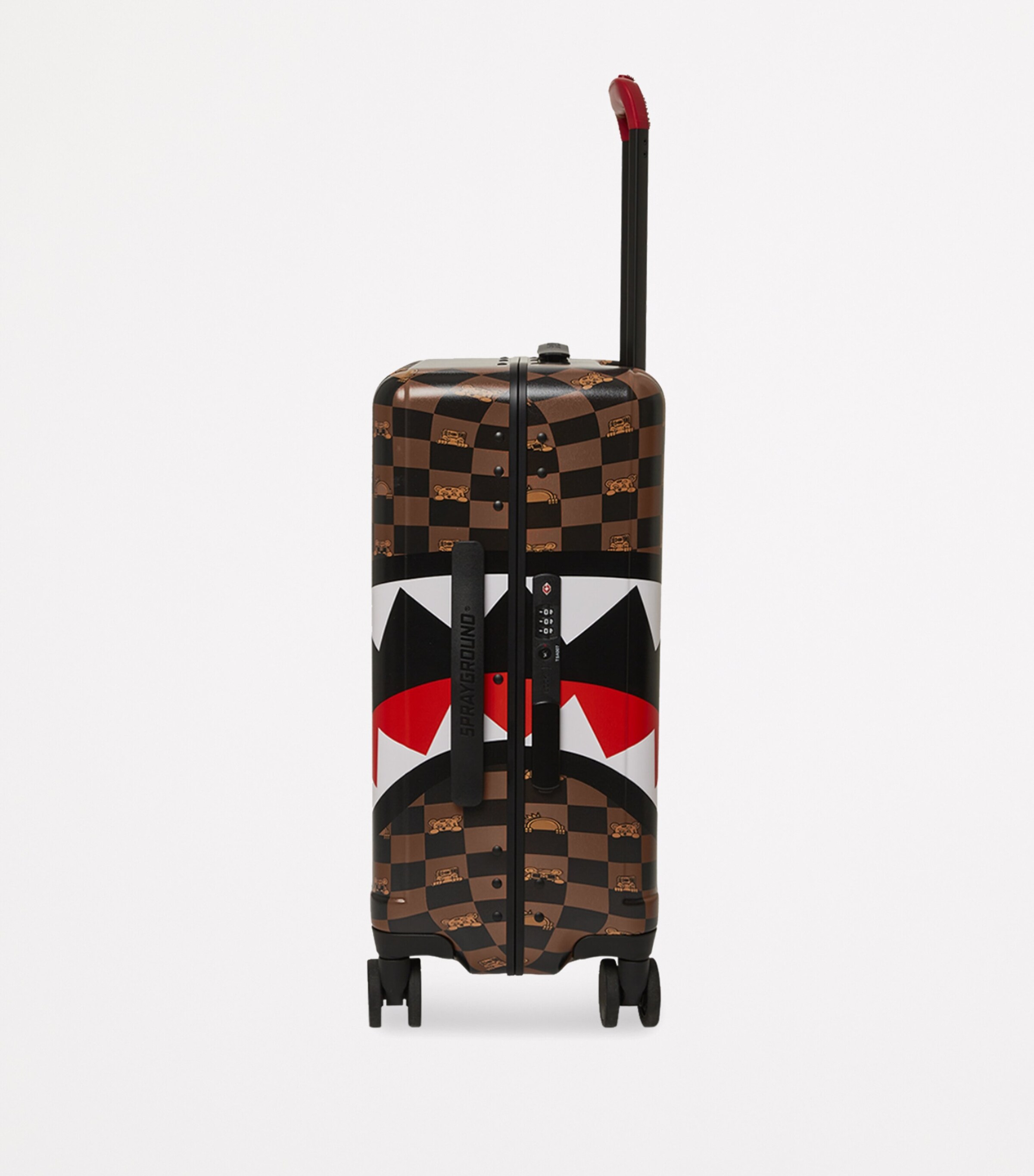 Sprayground Peeking Character Check Cabin Suitcase (42L) Brown Image 3