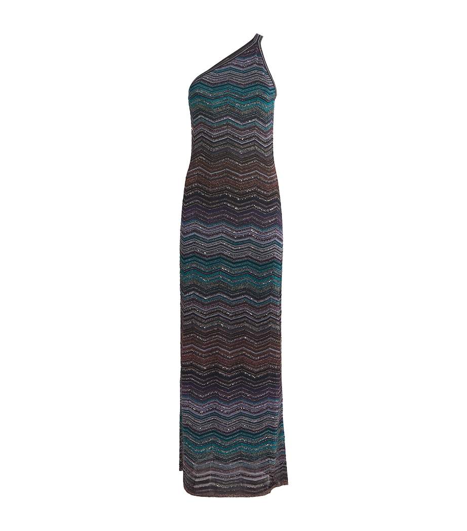 Sequinned Zigzag Midi Dress SM9ZT DARK BLUE TONE Image 1
