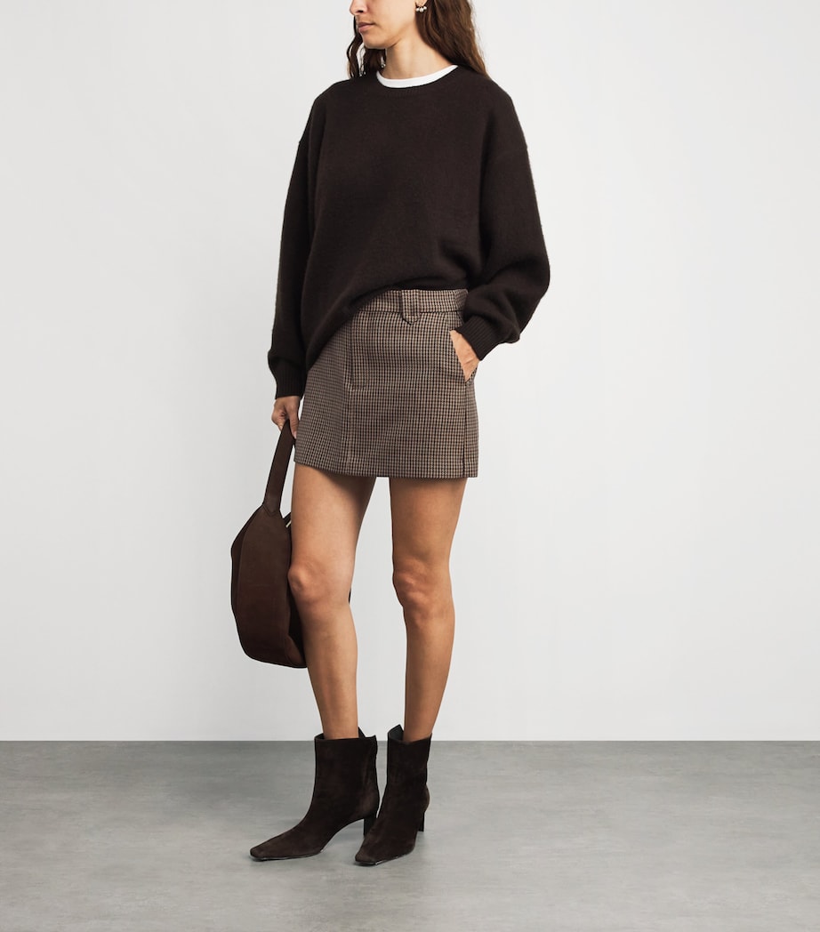 Houndstooth Bobbi Mini Skirt BROWN MULTI Image 2