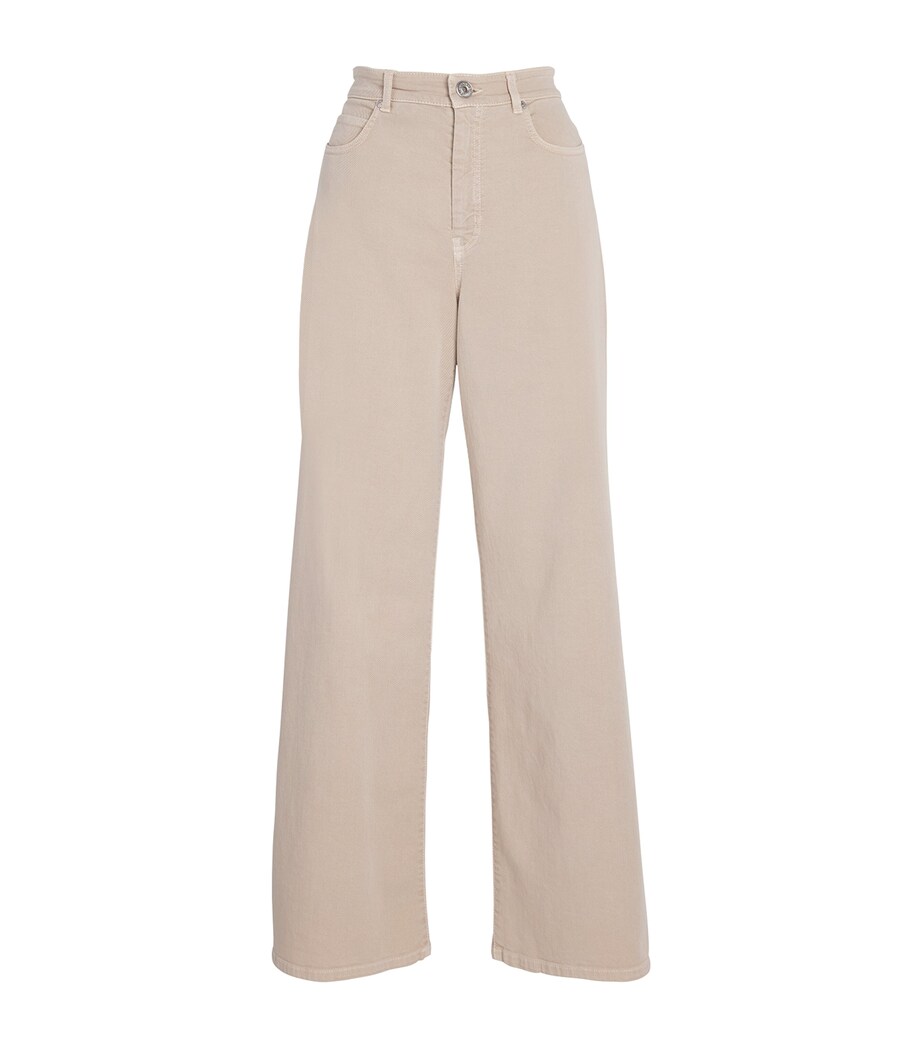Weekend Max Mara Womens Wide-Leg Jeans Sand Image 1