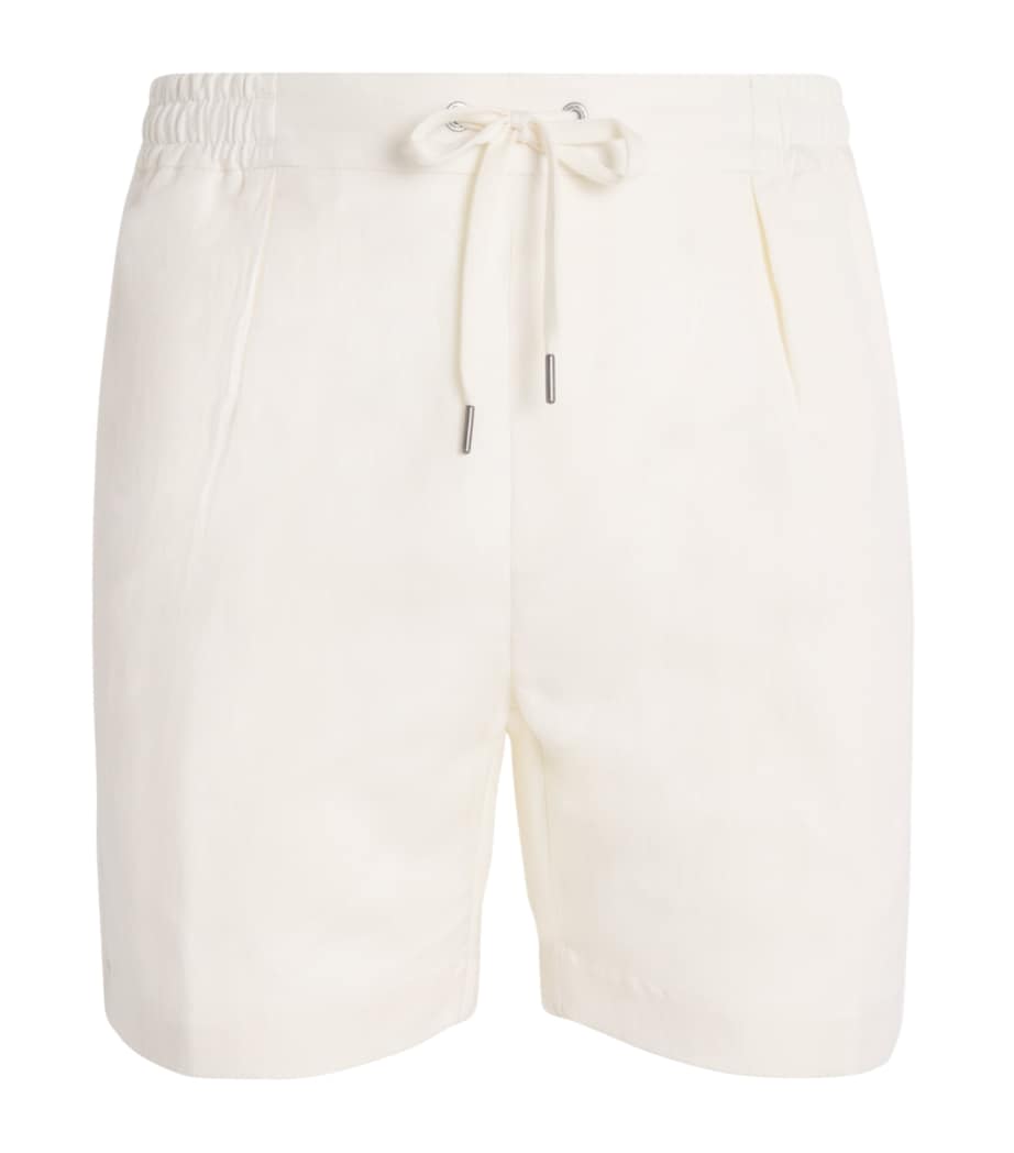 Ralph Lauren Purple Label Mens Silk-Linen Drawstring Shorts Cream Image 1