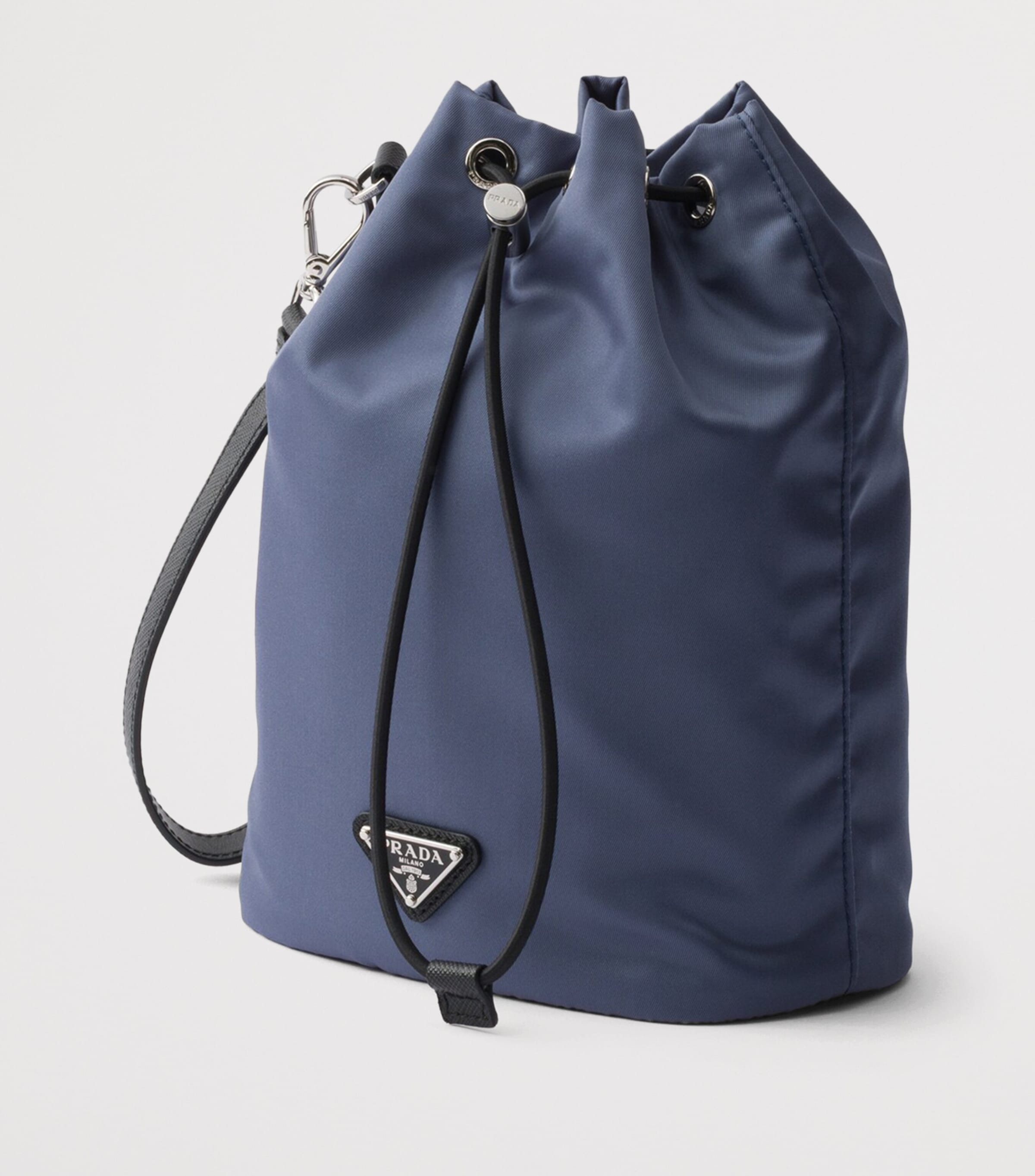 Prada Re-Nylon and Saffiano Leather Pouch Blue Image 2