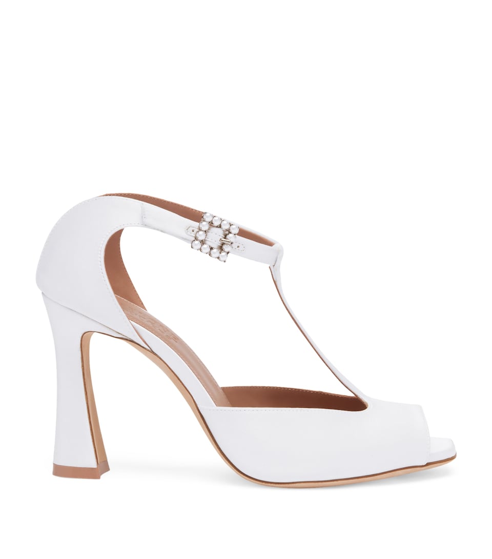 Malone Souliers Satin Nomi Sandals 90 White