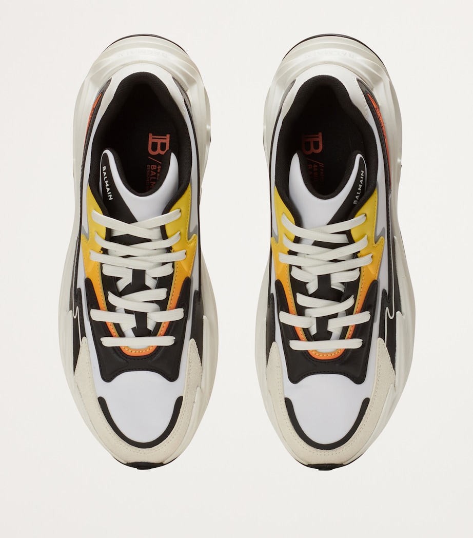 Balmain Leather Run-Row Sneakers Jaune/orange Image 5