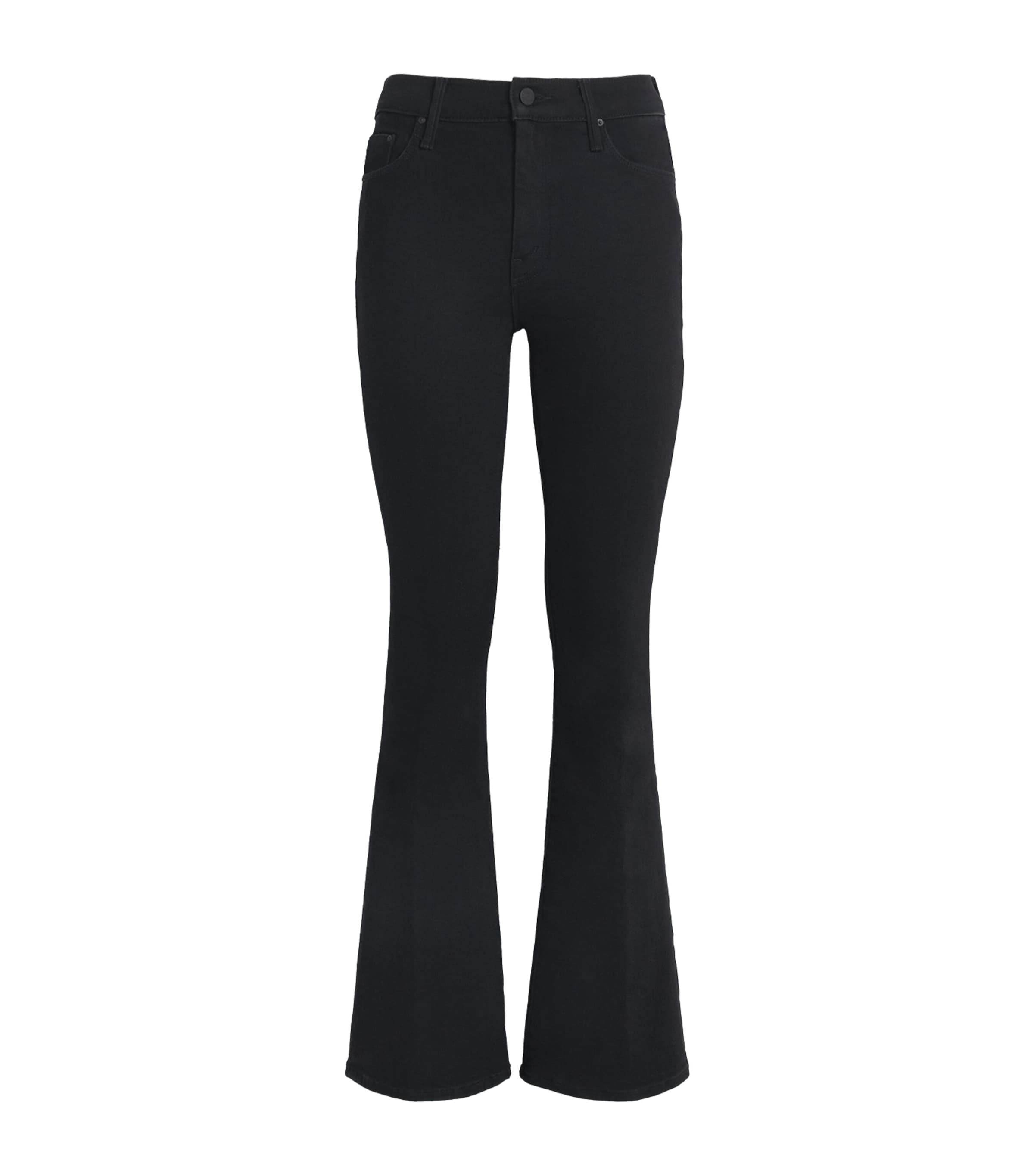 Mother Weekender Flare Leg Jeans In Not Guilty In Black