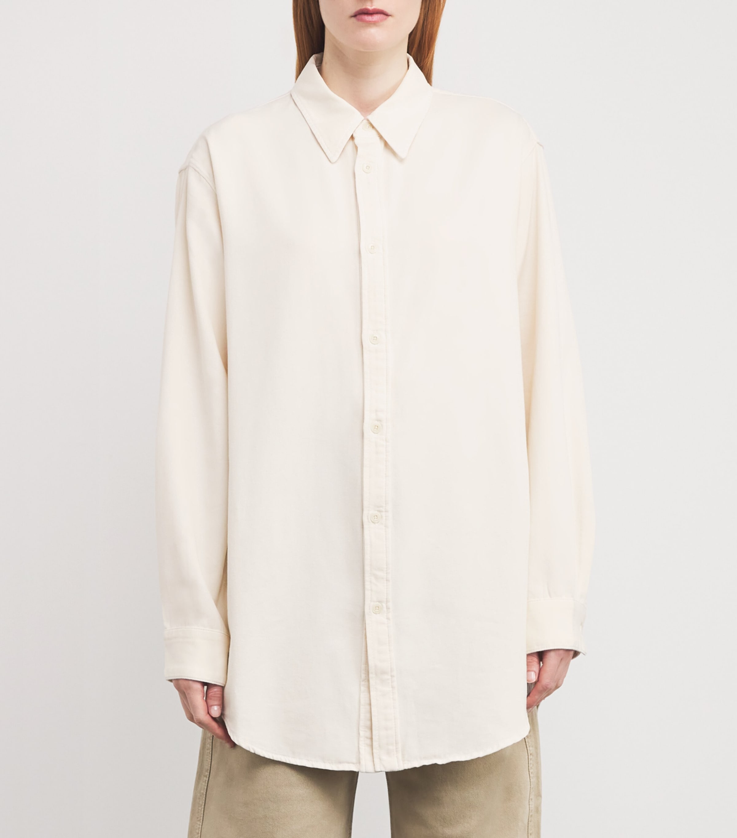 Lemaire Womens Denim Shirt Snwy Offwht Image 3