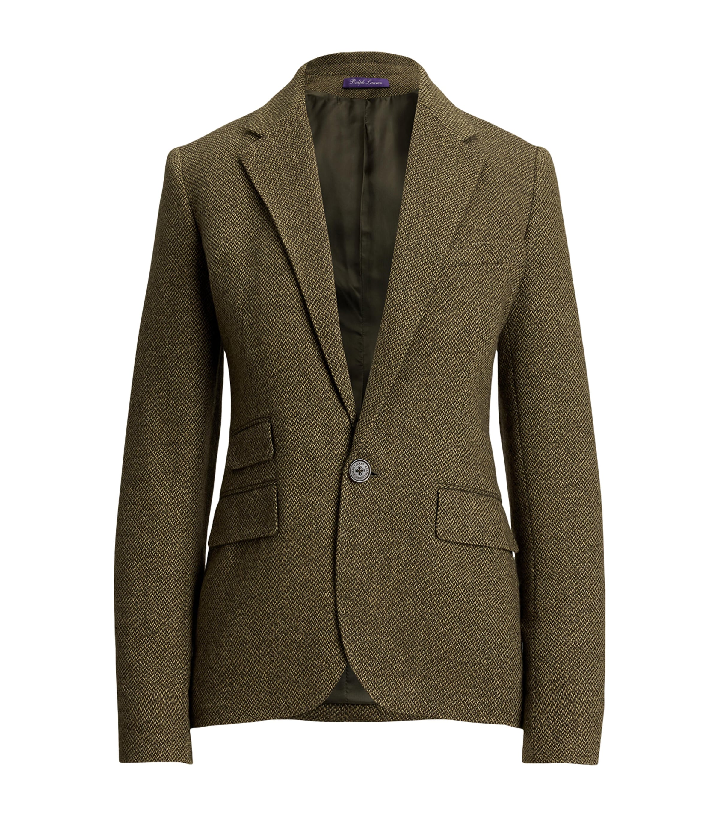 Ralph Lauren Collection Womens Linen-Cashmere-Silk Twill Parker Blazer Cypress Multi Image 1