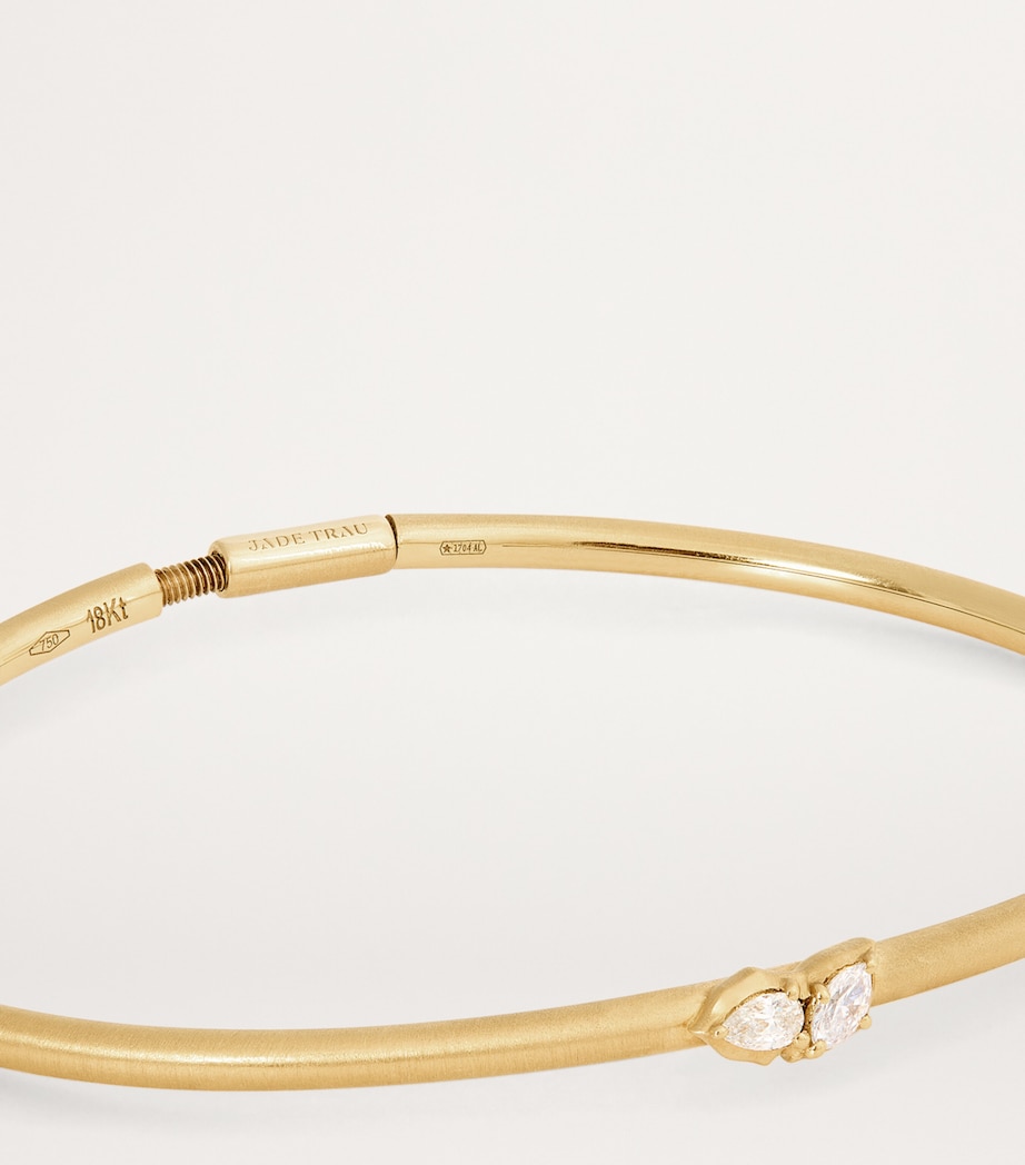 Medium Yellow Gold and Diamond Plié Posey Bangle YELLOW GOLD Image 4