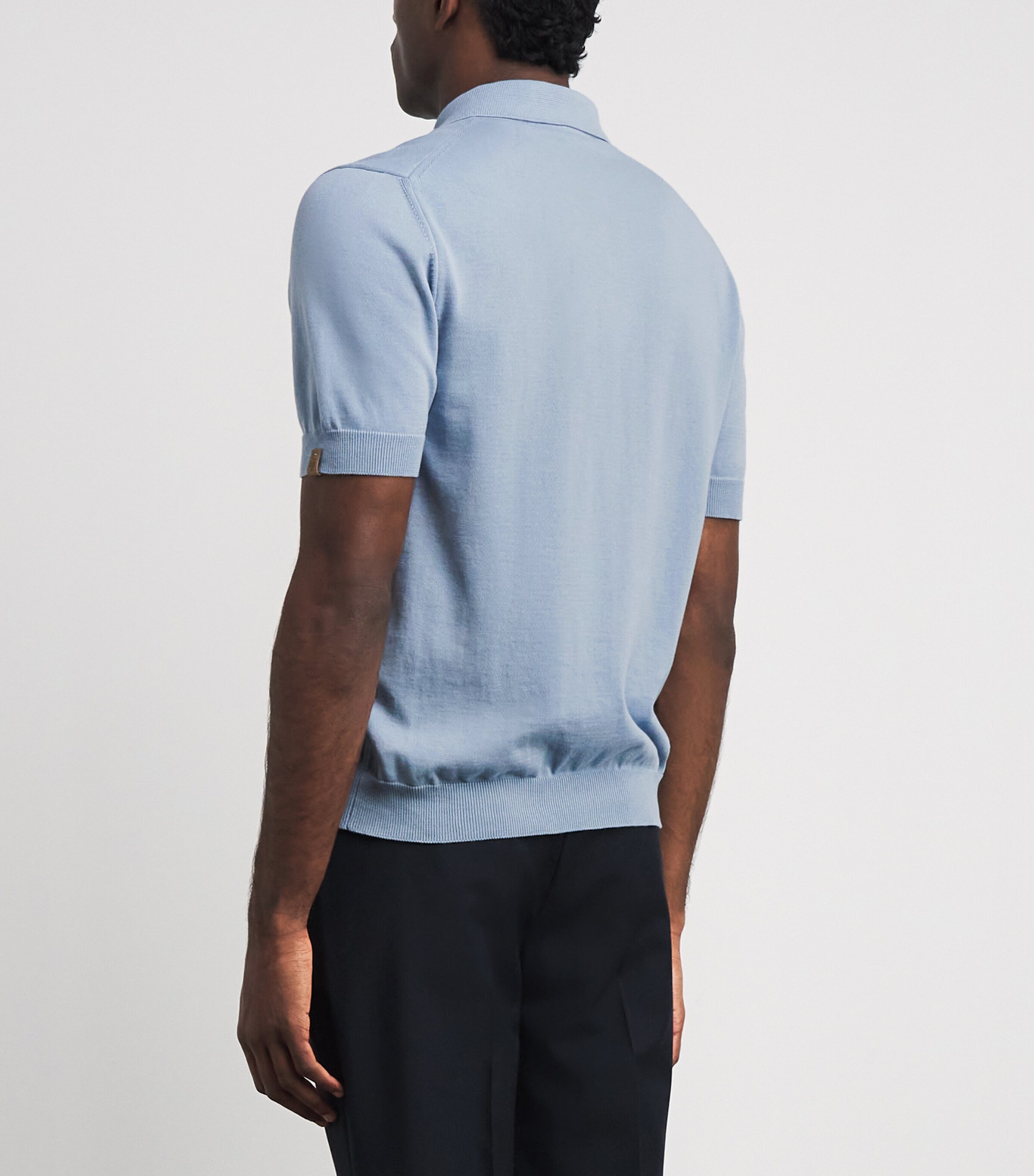 JACOB COHËN Mens Brushed Cotton Polo Shirt Azure Image 5