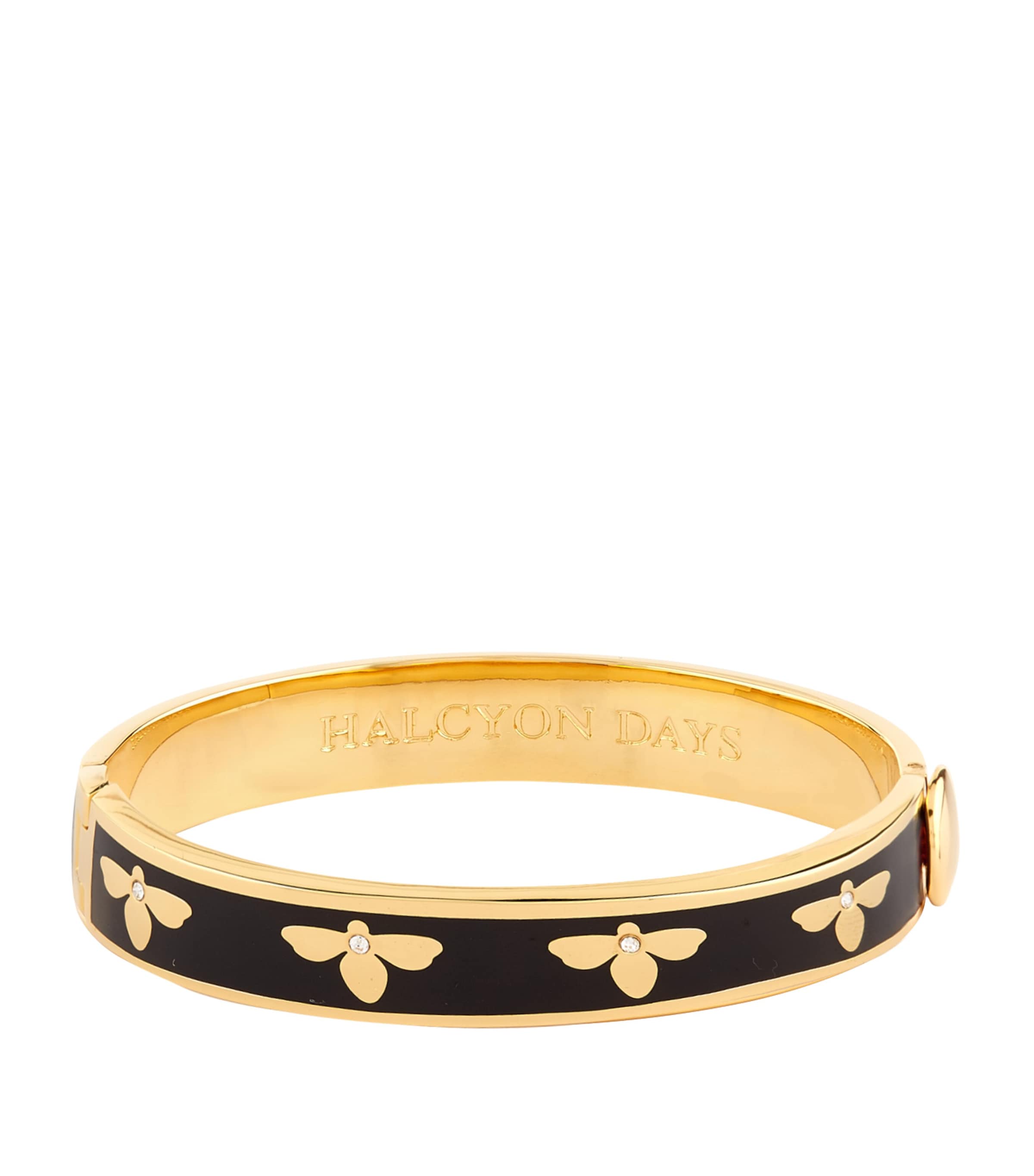 Shop Halcyon Days Bee Bangle In Black