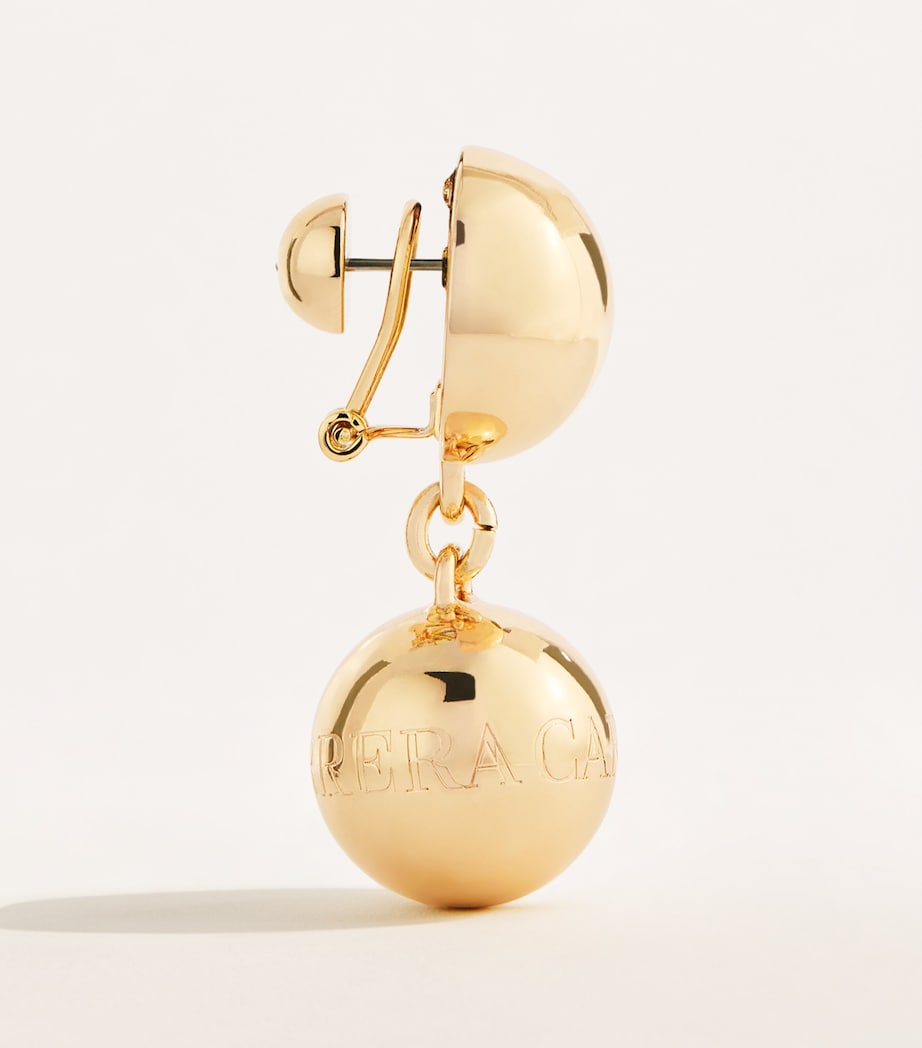 Carolina Herrera Logo Sphere Drop Earrings Gold Image 3