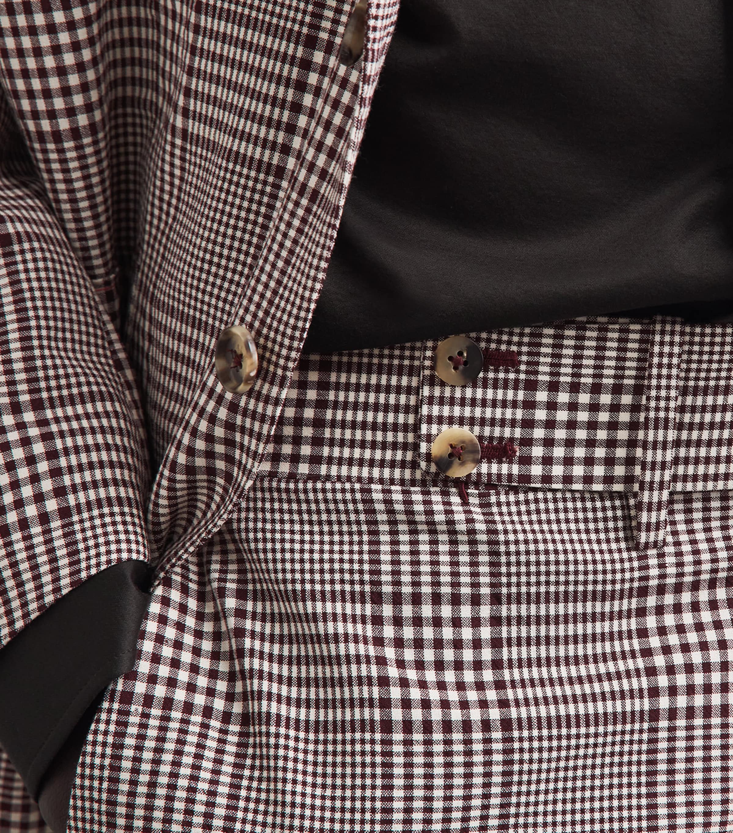 Isaia Mens Wool-Silk-Linen Check 2-Piece Suit Image 5