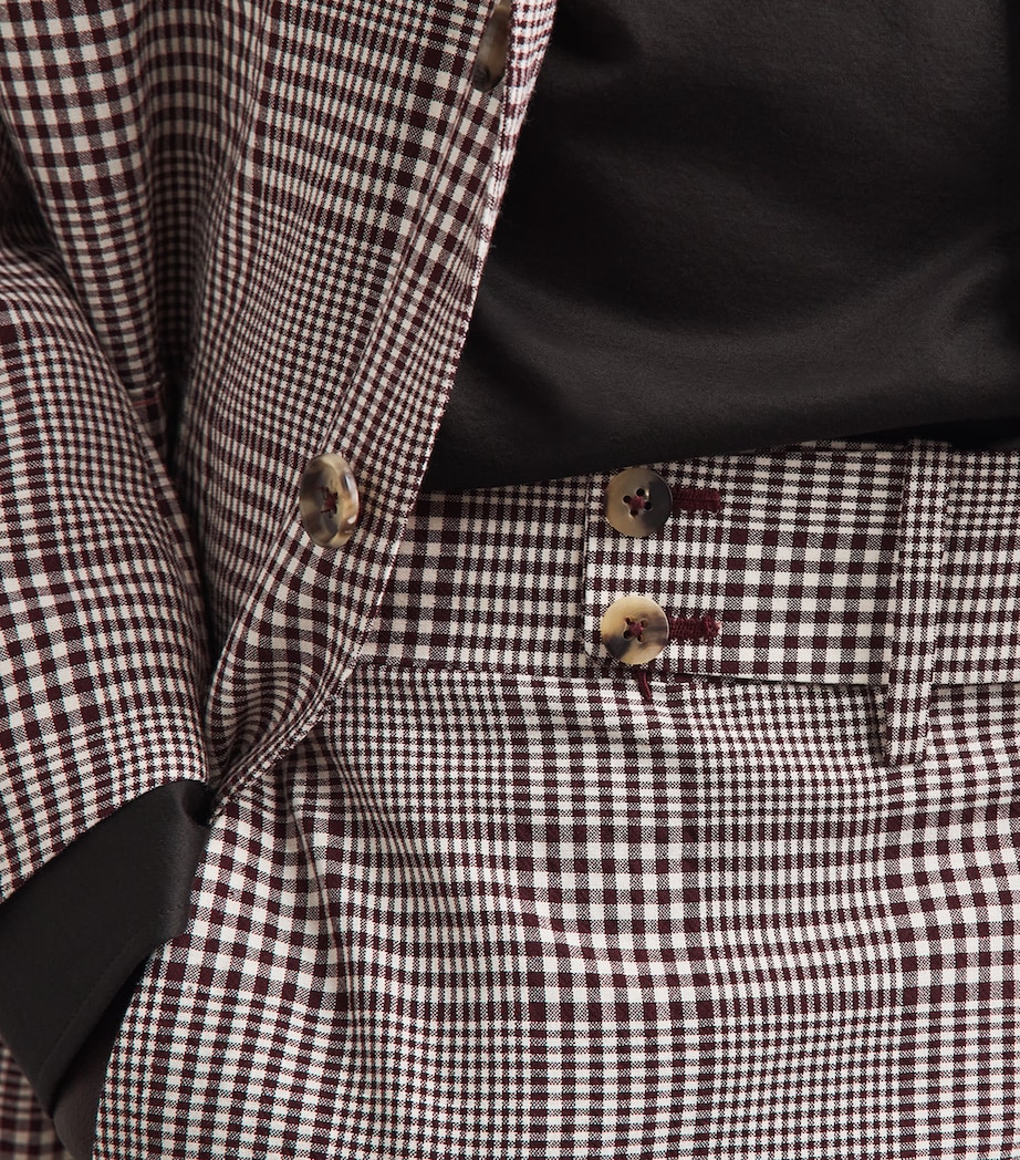 Isaia Mens Wool-Silk-Linen Check 2-Piece Suit Image 5