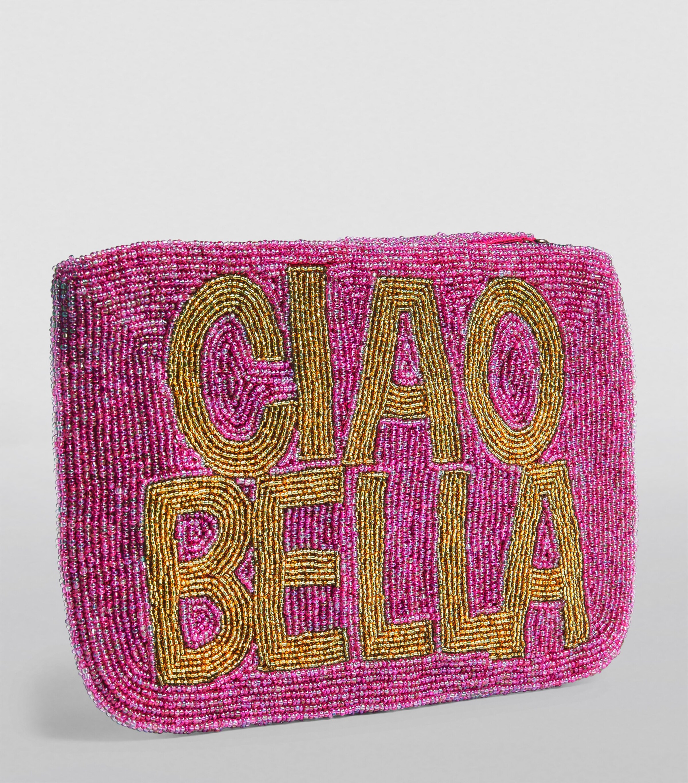 Bella シュシュ - Large the Jacksons Pink Beaded Ciao Bella Clutch Bag | Harrods UK