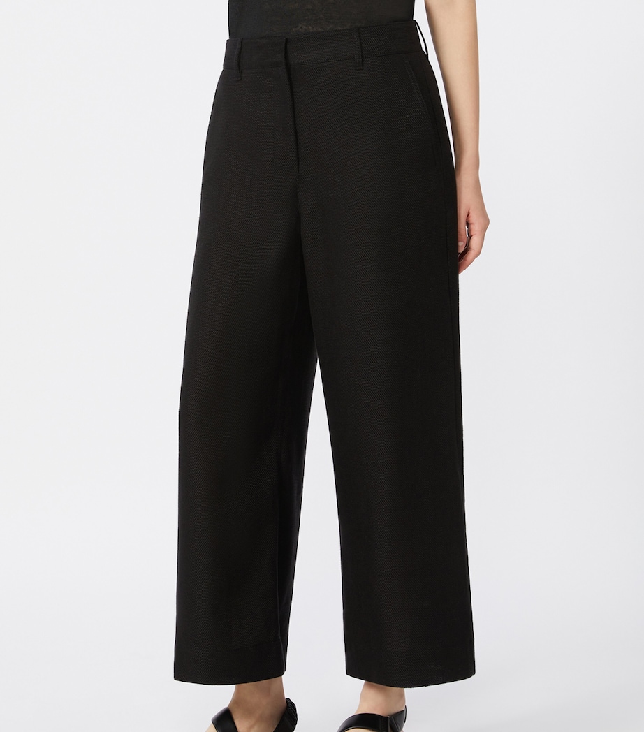 Linen-Blend Abissi Culottes BLACK Image 2