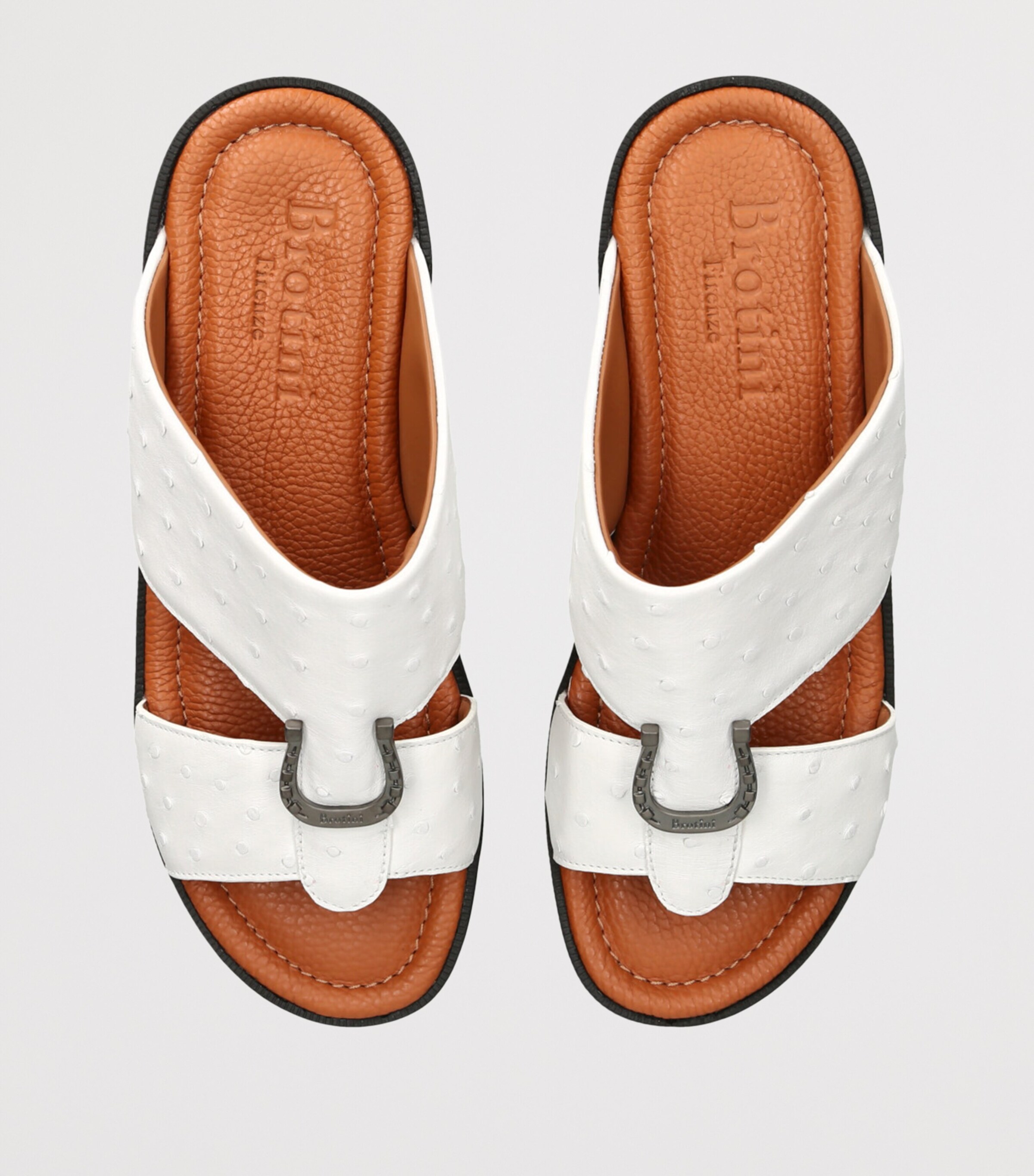Brotini Leather Struzzo Sandals White Image 4
