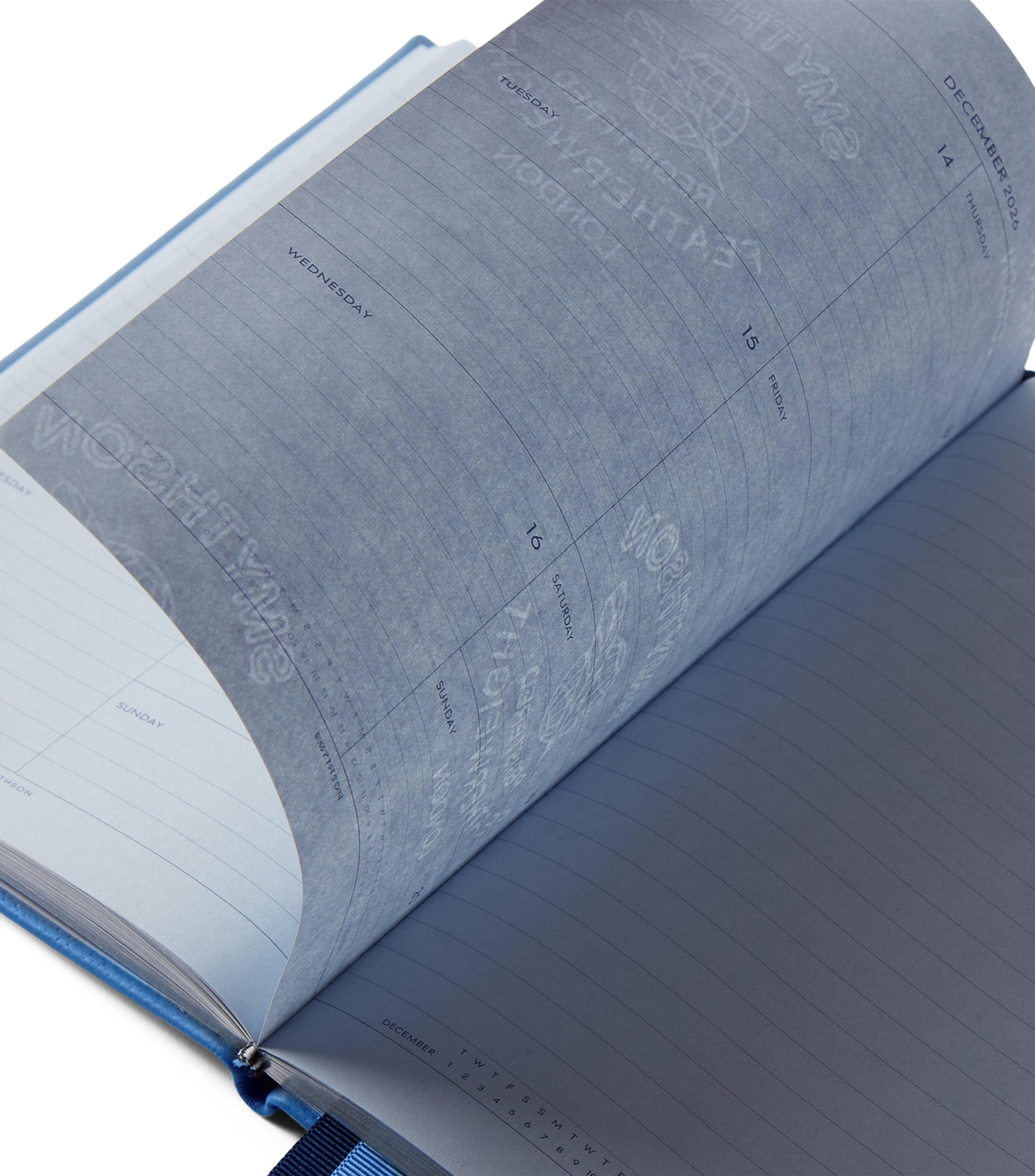 Leather Soho A5 2026 Diary NILE BLUE SS21 Image 3