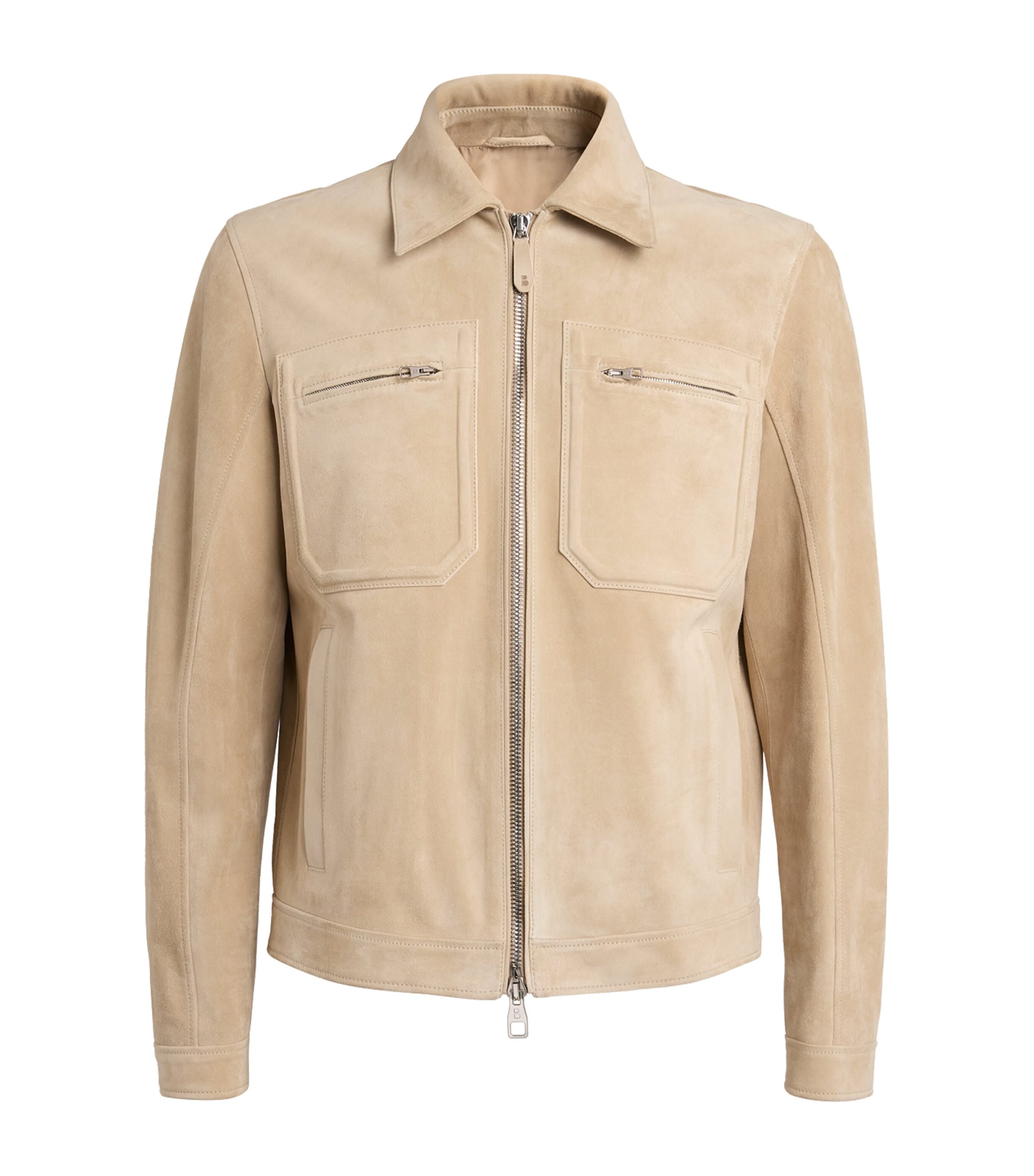 Brett Johnson Suede Flight Jacket In Beige