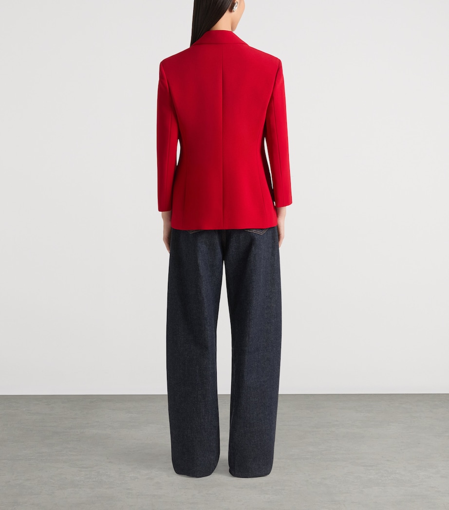 Crepe Cady Single-Breast Jacket DARK RED Image 3