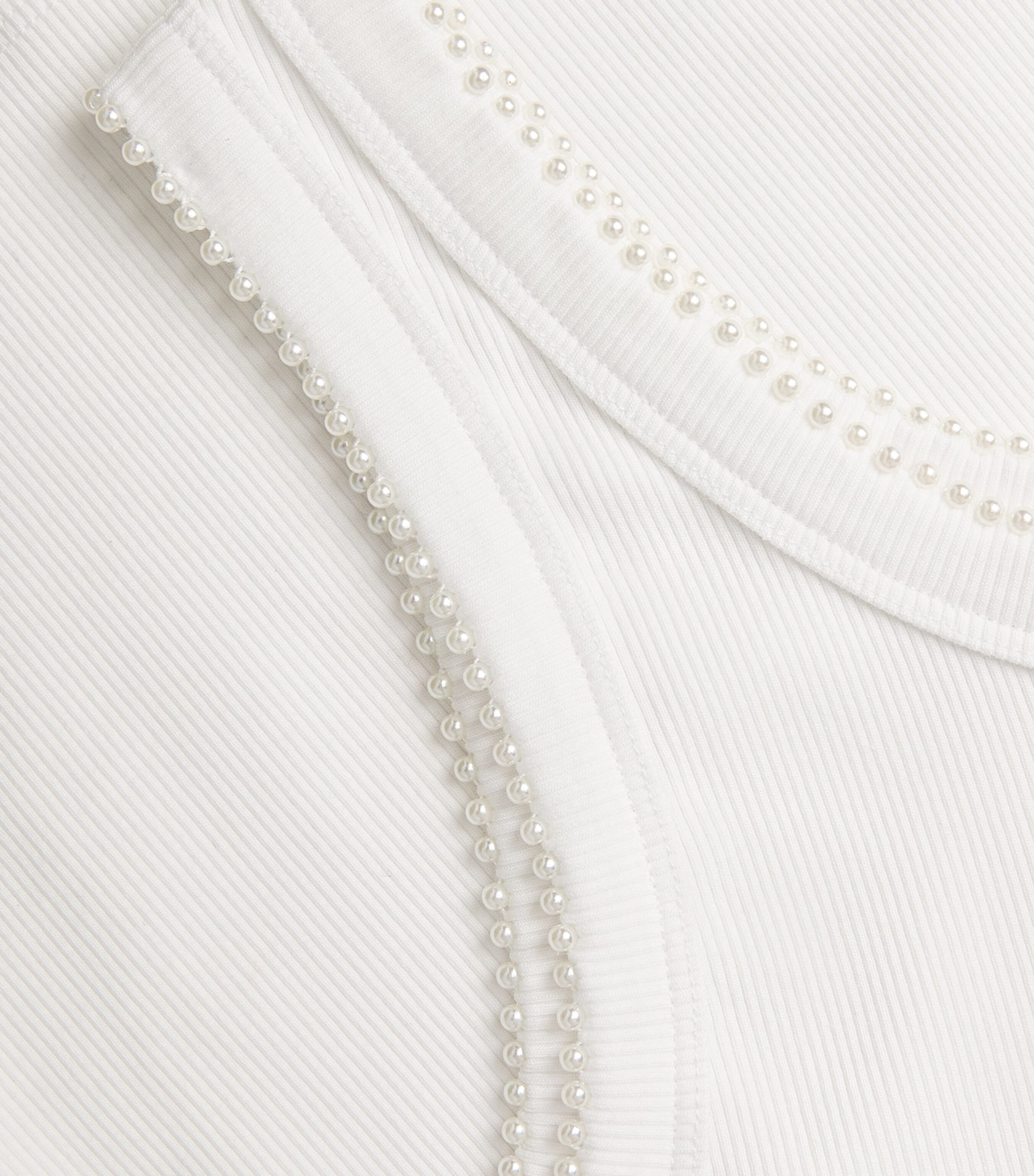 Sandro Paris Womens Stretch-Cotton Beaded Tank Top White Image 5