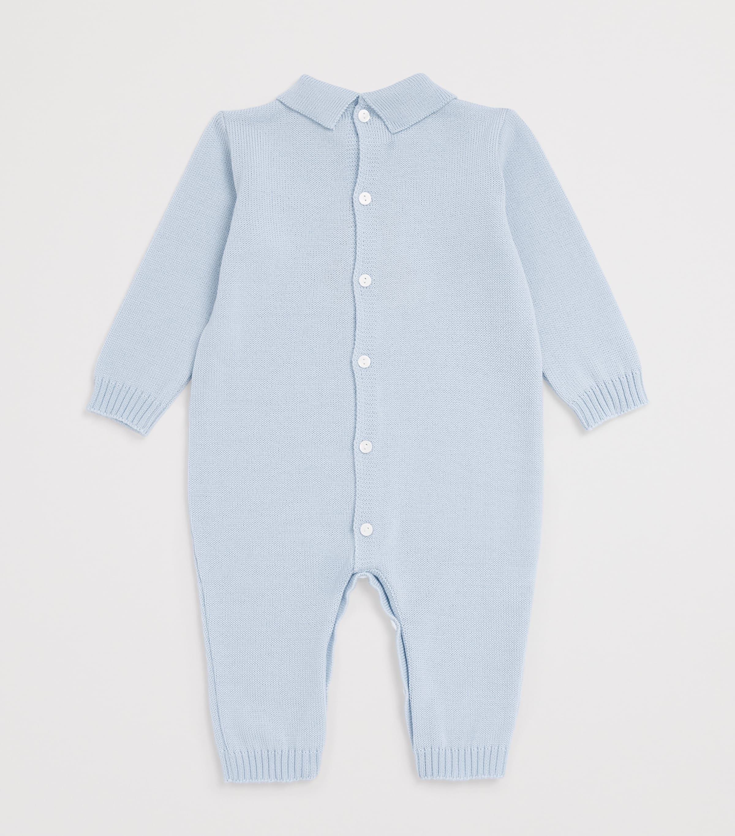 Bimbalo Wool Teddy Bear All-In-One (1-18 Months) Pale Blue Image 2