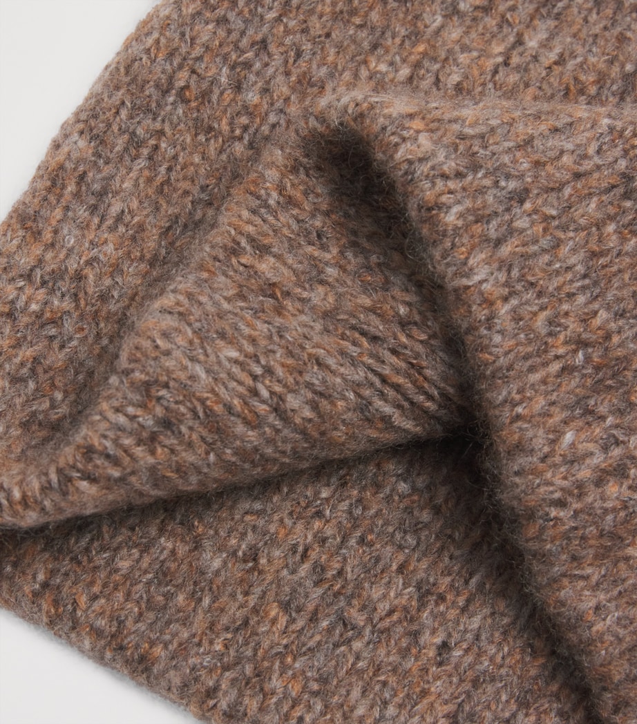 Cashmere-Silk Bouclé Snood HB4415 MOLASSES MIX Image 3