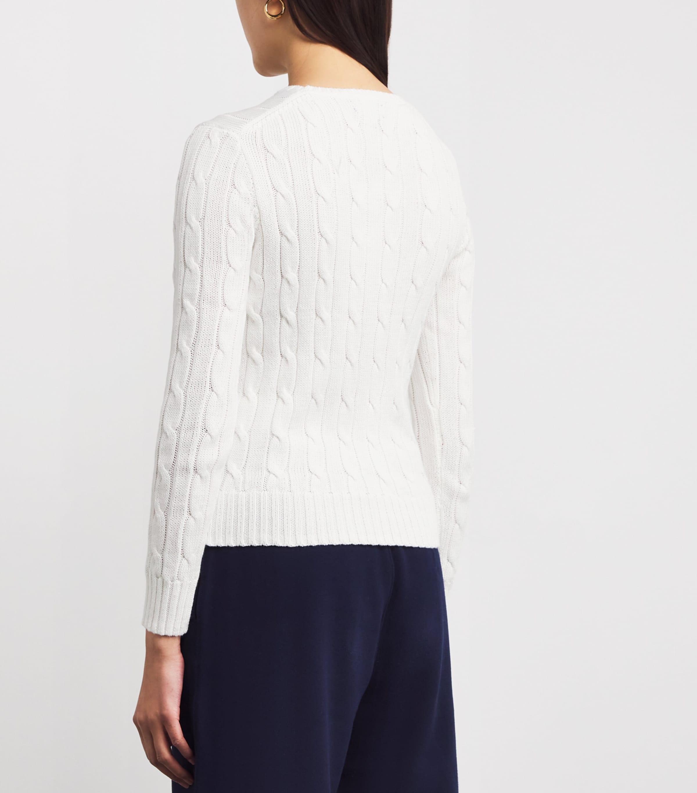 Cotton Cable-Knit Julianna Sweater WHITE Image 4