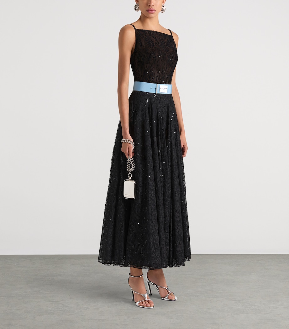 Leather Metallic Heeled Sandals 95 SILVERY GREY Image 3