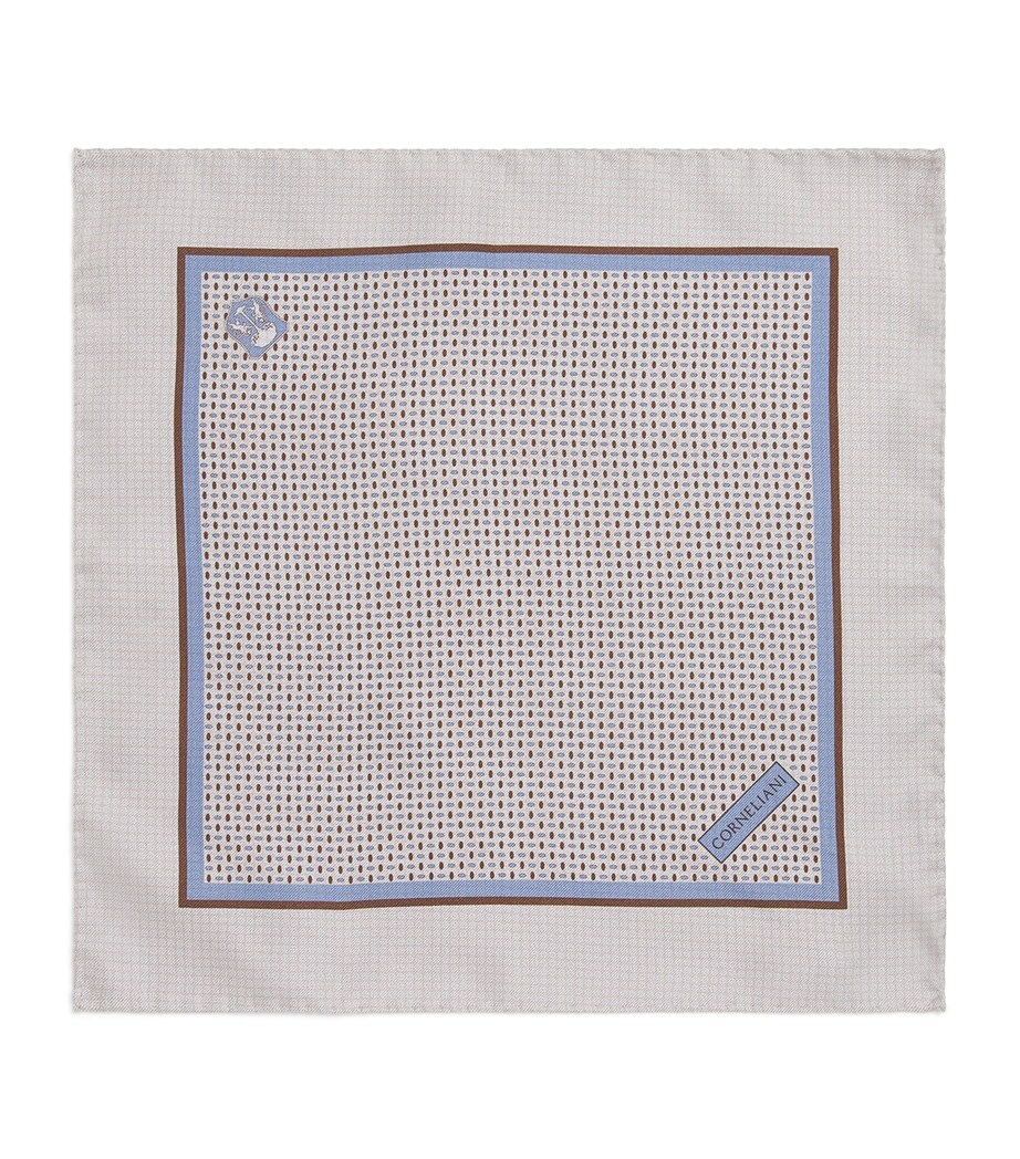 Silk Printed Pocket Square 028 OPTICAL WHITE Image 1