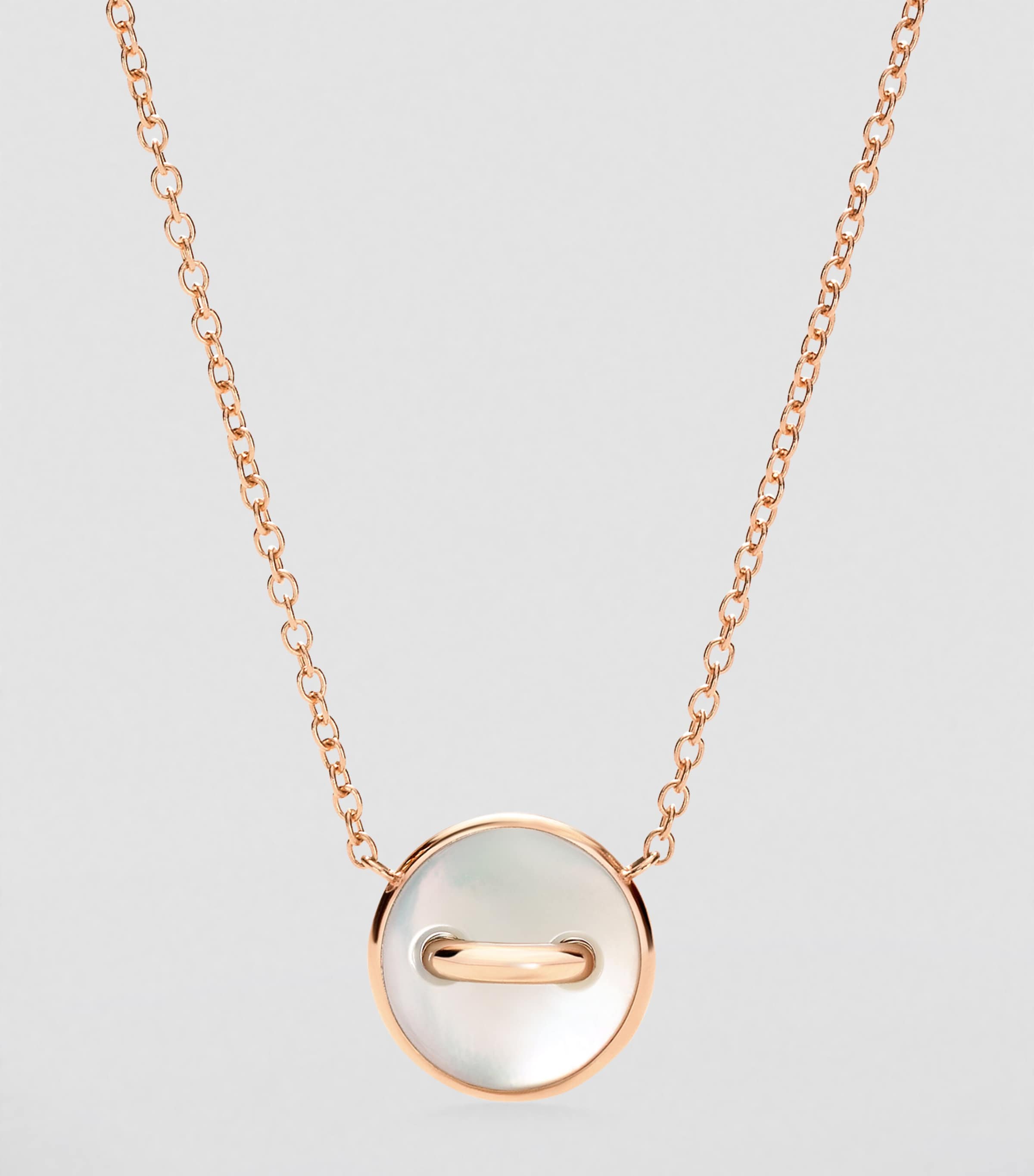 Rose Gold, Diamond, Mother-of-Pearl and Malachite Pom Pom Dot Necklace DB0MY Image 6