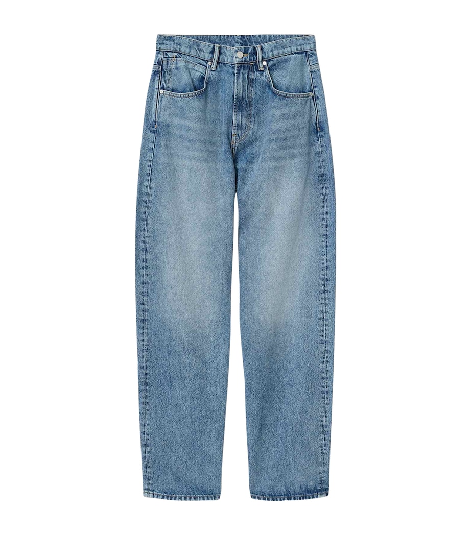 AllSaints Mens Rivet Straight Jeans Light Indigo Image 1