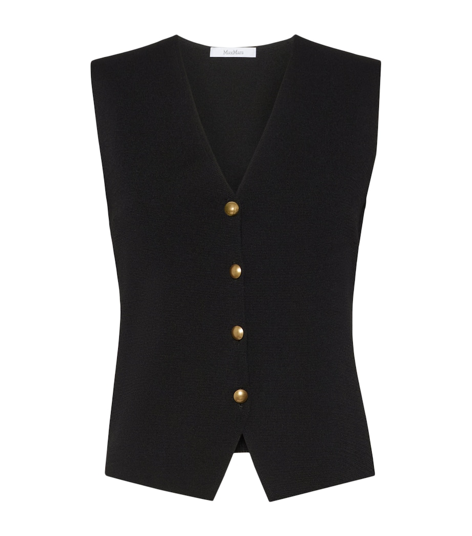Max Mara Womens Knitted Waistcoat Black Image 1